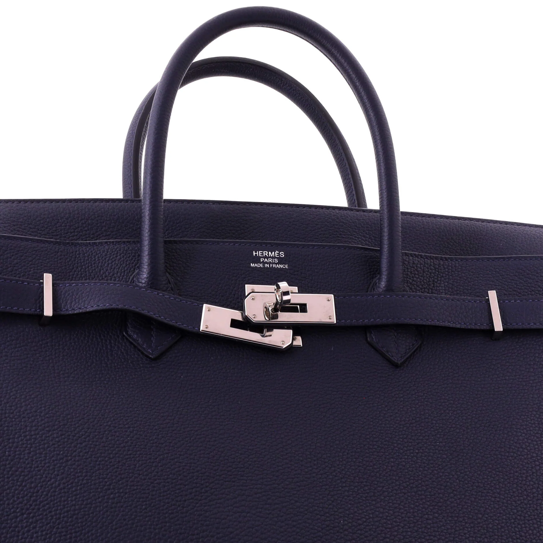 Birkin Handbag Bleu Nuit Togo with Palladium Hardware 40 - Image 7