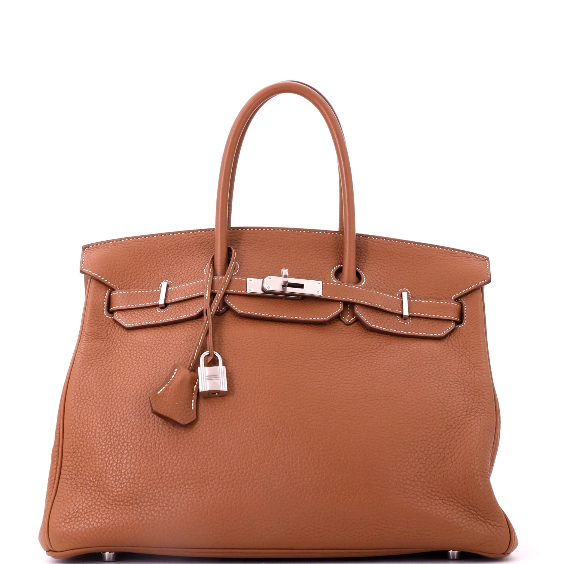 Birkin Handbag Gold Clemence with Palladium Hardware 35