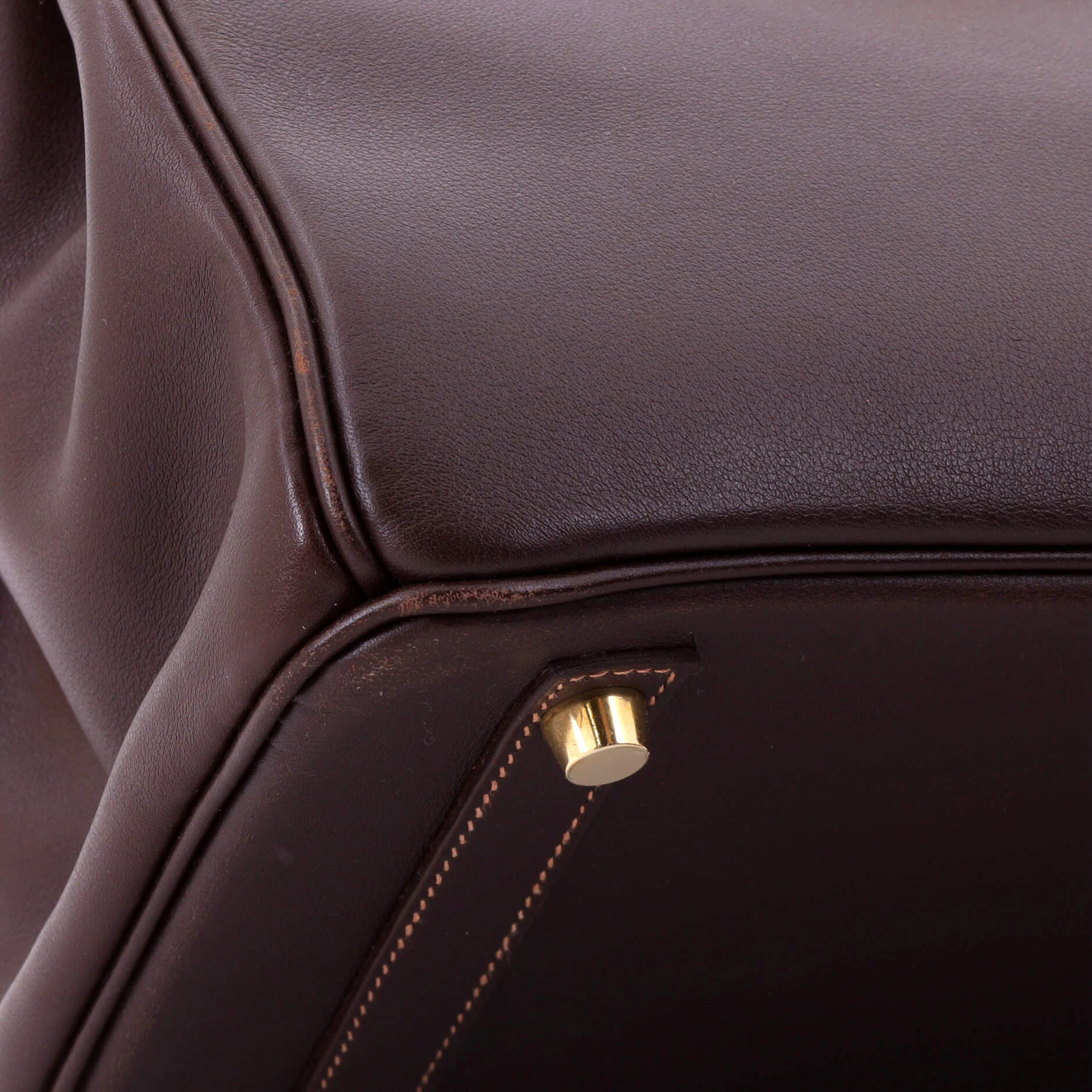 Birkin Handbag Havane Evercalf with Gold Hardware 30 - Image 8