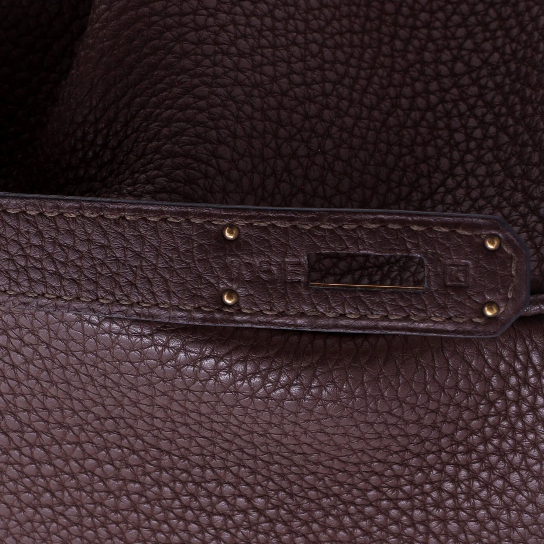 Birkin Handbag Chocolat Togo with Gold Hardware 35 - Image 8