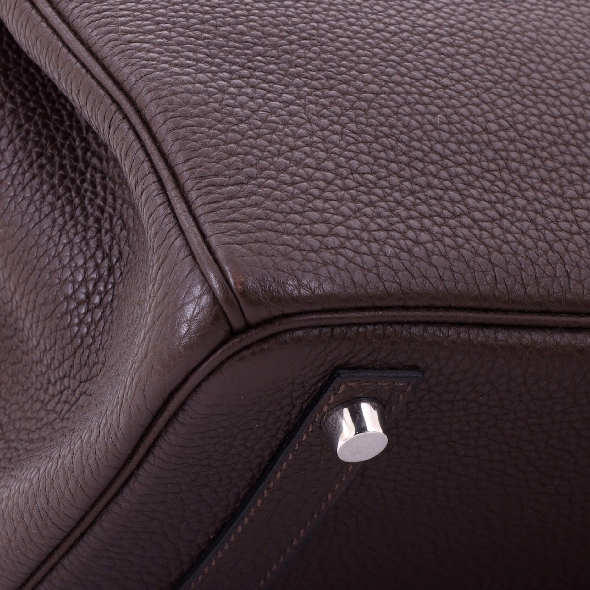 Birkin Handbag Chocolat Togo with Palladium Hardware 30 - Image 8