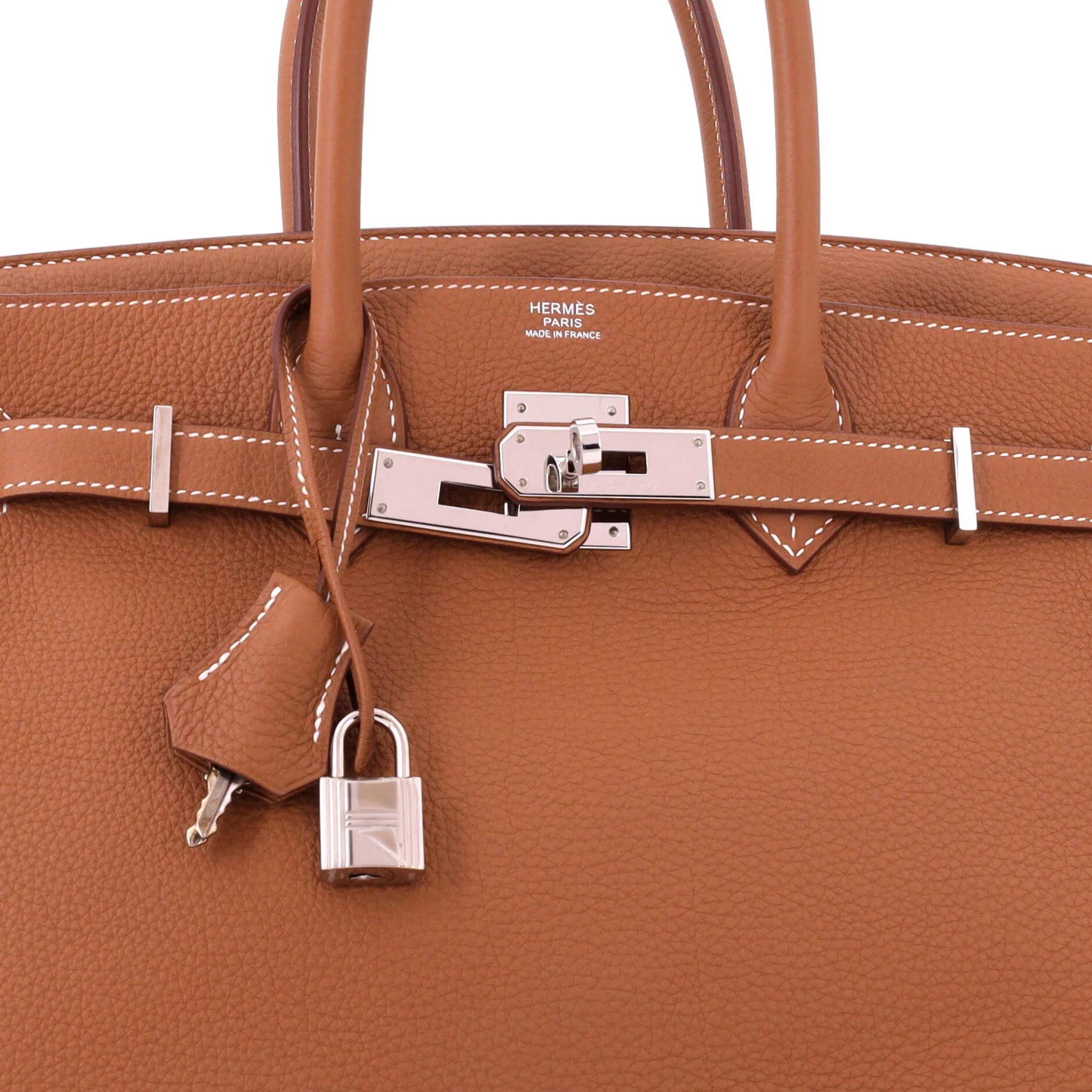 Birkin Handbag Gold Togo with Palladium Hardware 30 - Image 7