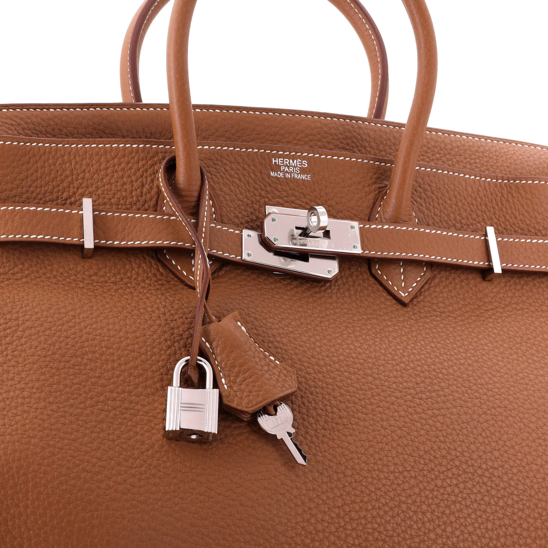 Birkin Handbag Gold Togo with Palladium Hardware 35 - Image 6