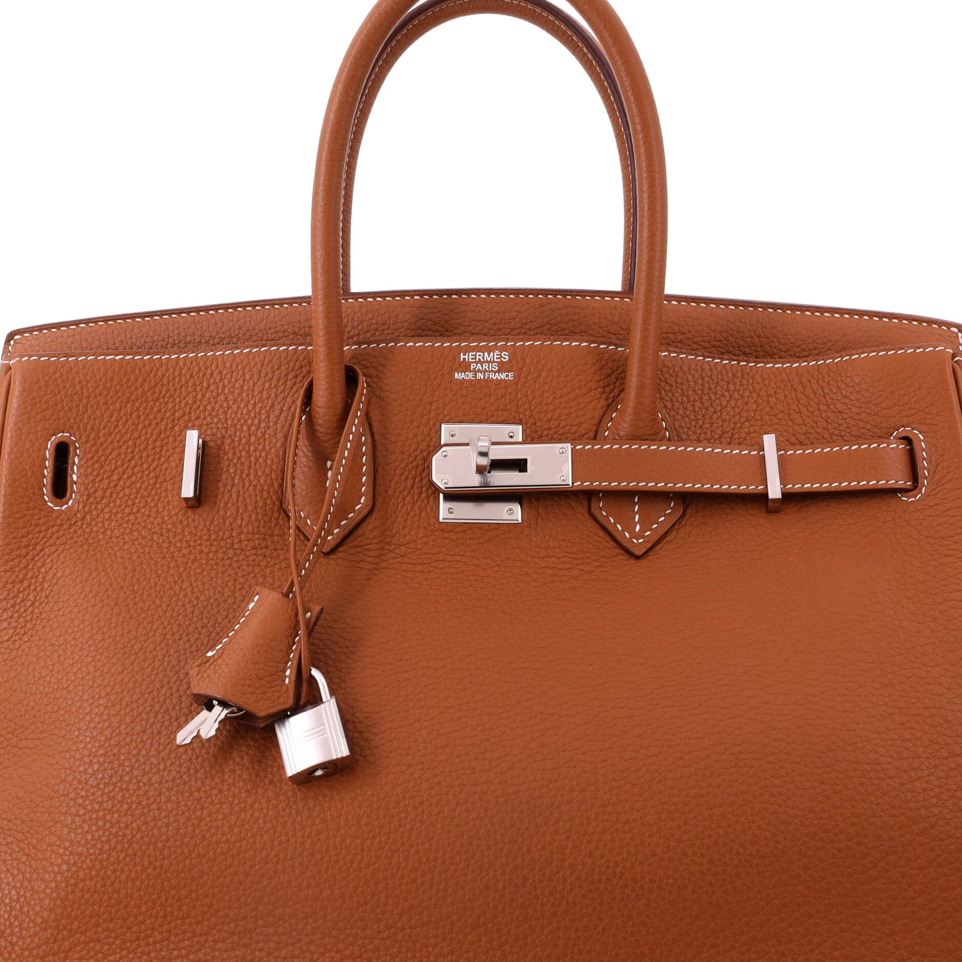 Birkin Handbag Gold Togo with Palladium Hardware 35 - Image 5