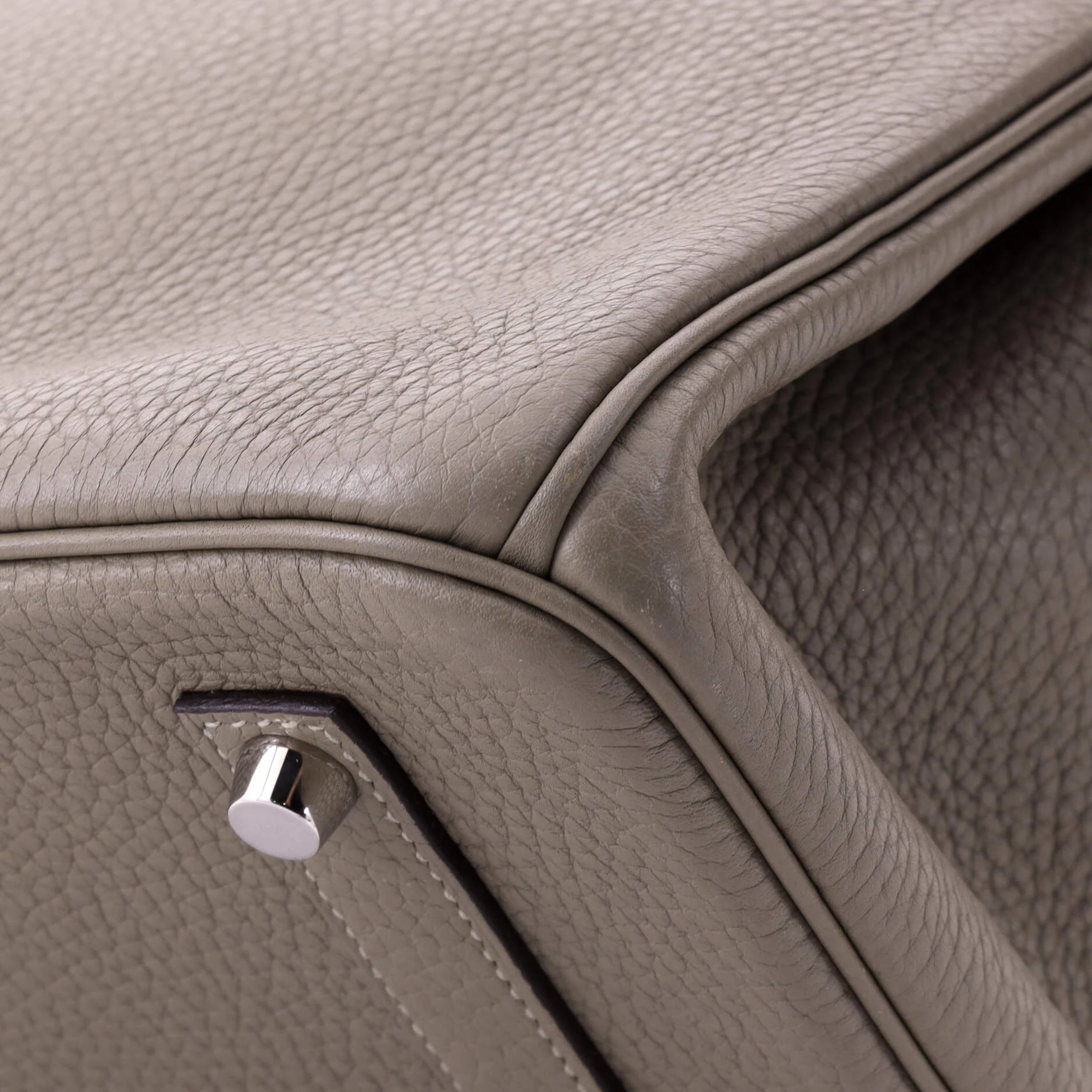 Birkin Handbag Sauge Clemence with Palladium Hardware 35 - Image 8