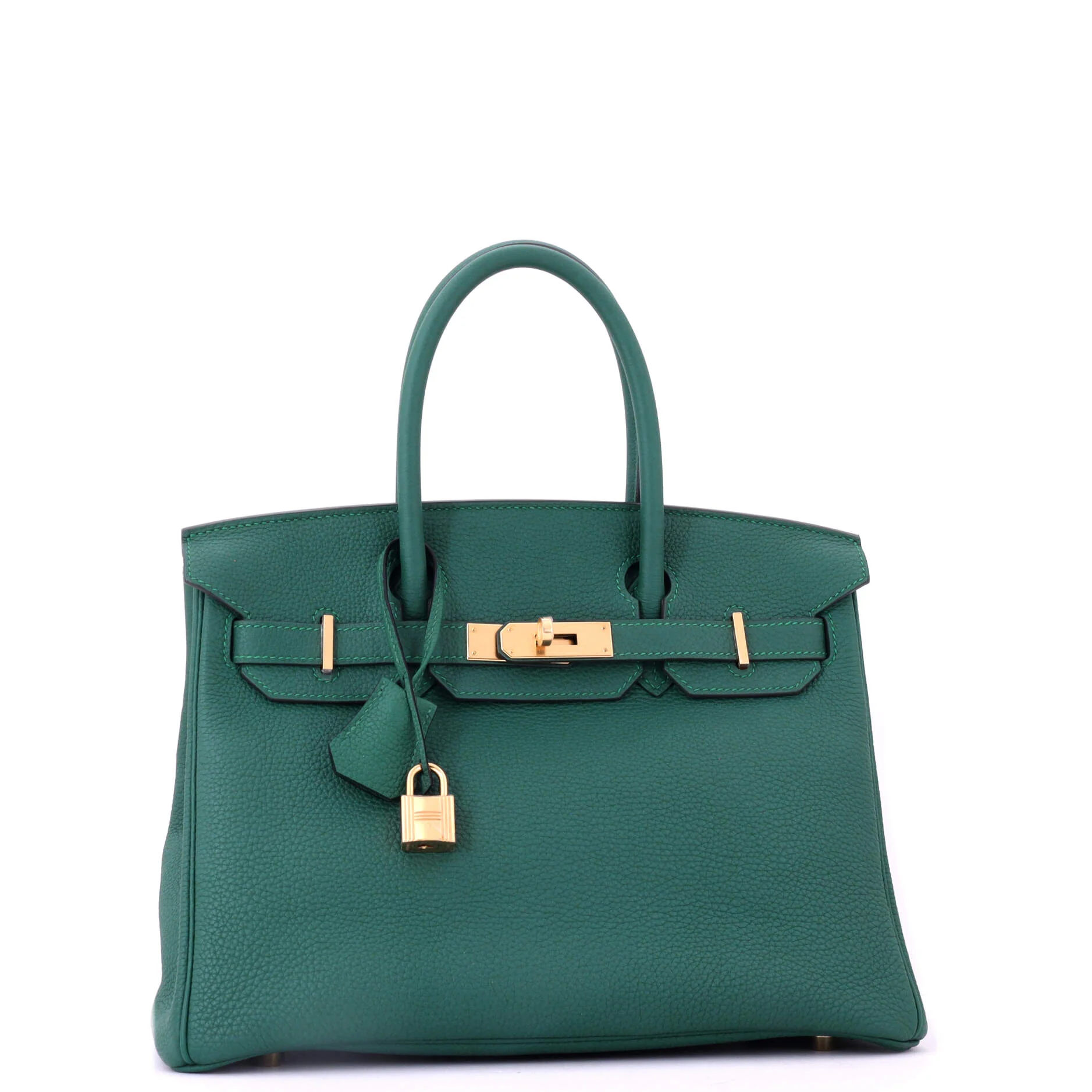 Birkin Handbag Malachite Togo with Gold Hardware 30 - Image 3
