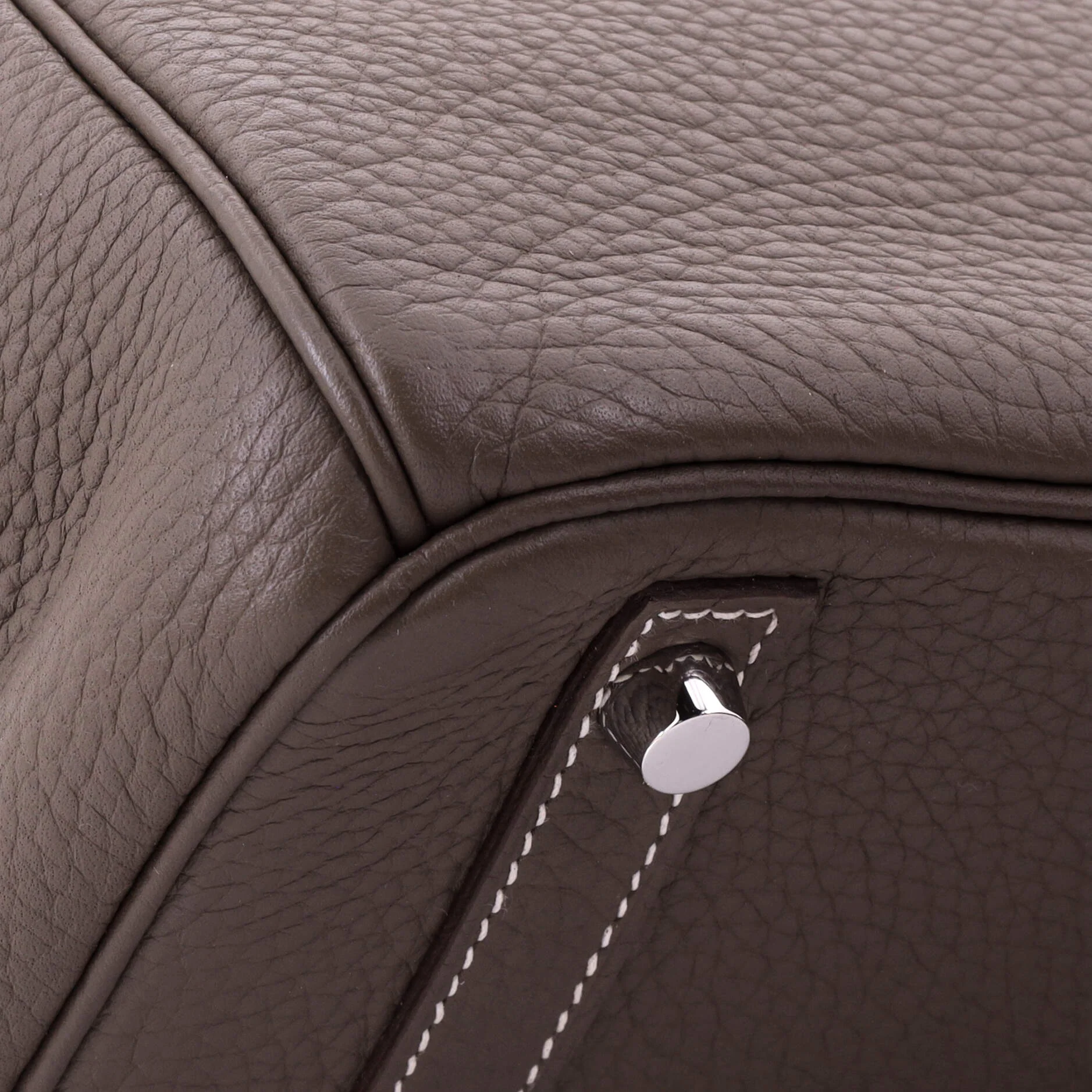 Birkin Handbag Grey Clemence with Palladium Hardware 30 - Image 8