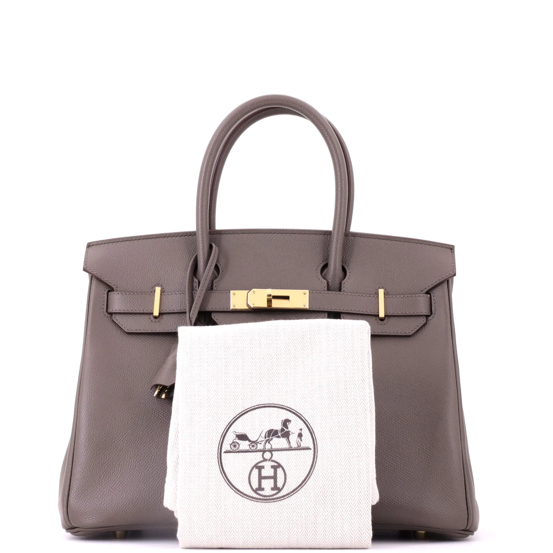 Birkin Handbag Grey Epsom with Gold Hardware 30 - Image 2