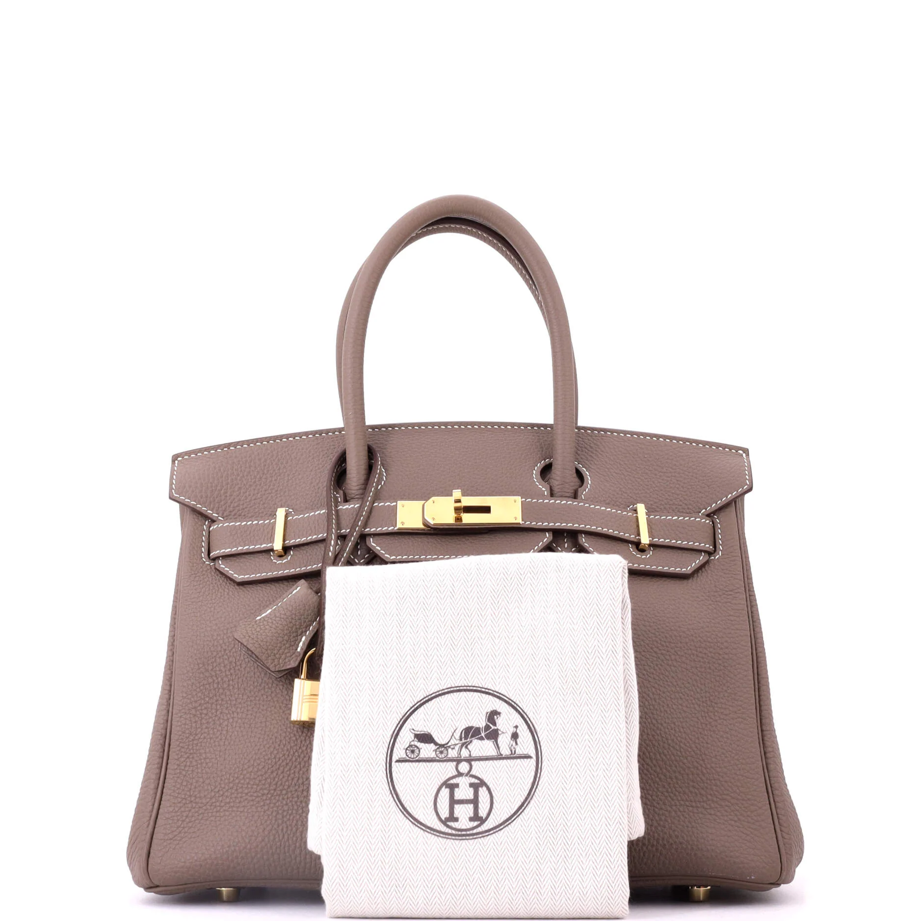 Birkin Handbag Grey Togo with Gold Hardware 30 - Image 2