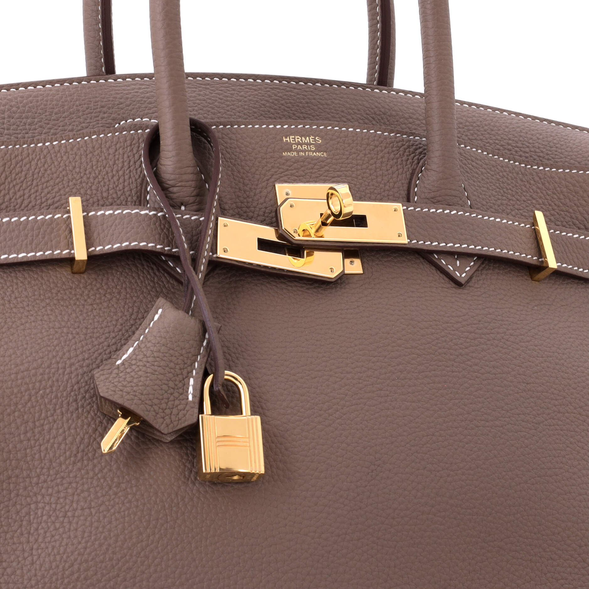 Birkin Handbag Grey Togo with Gold Hardware 30 - Image 7