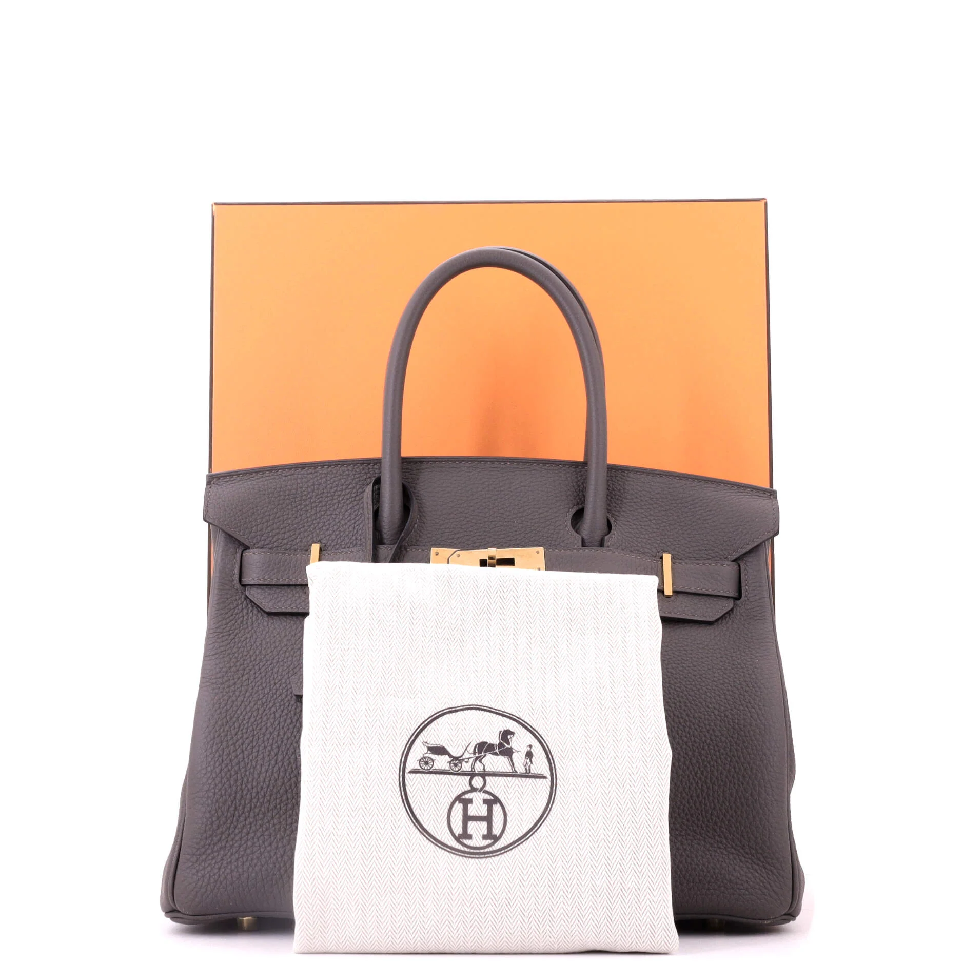 Birkin Handbag Grey Togo with Gold Hardware 30 - Image 2