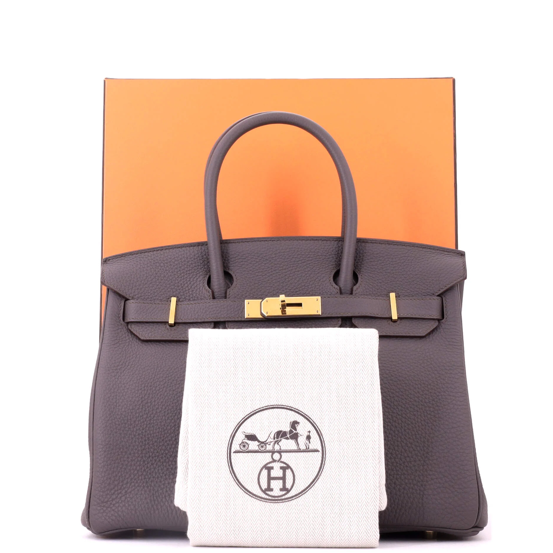 Birkin Handbag Grey Togo with Gold Hardware 30 - Image 2