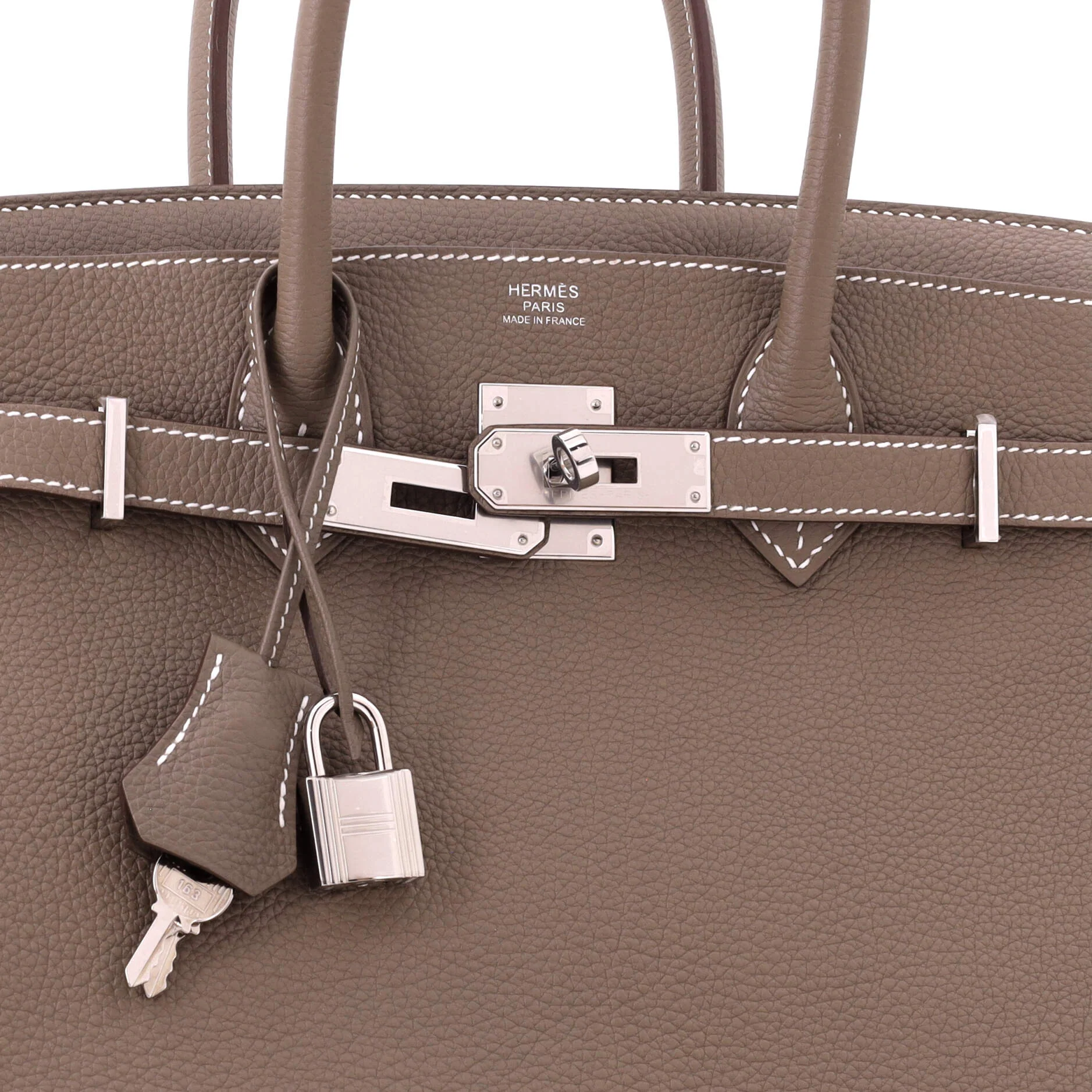 Birkin Handbag Grey Togo with Palladium Hardware 30 - Image 7