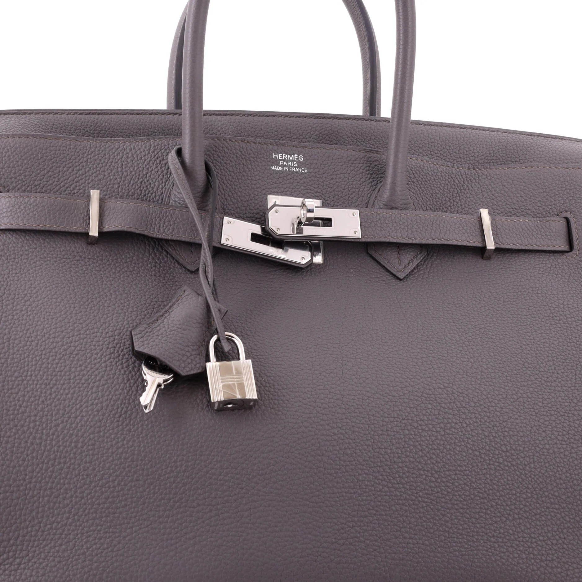 Birkin Handbag Grey Togo with Palladium Hardware 35 - Image 7