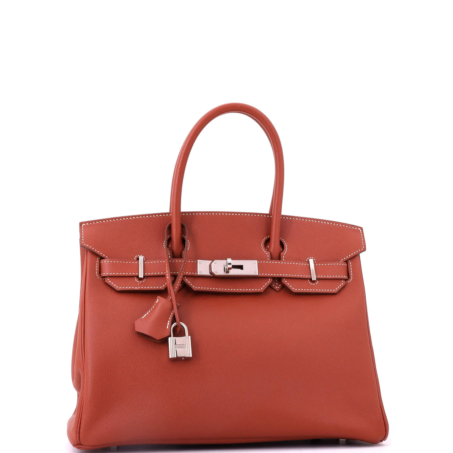 Birkin Handbag Orange Epsom with Palladium Hardware 30 - Image 2