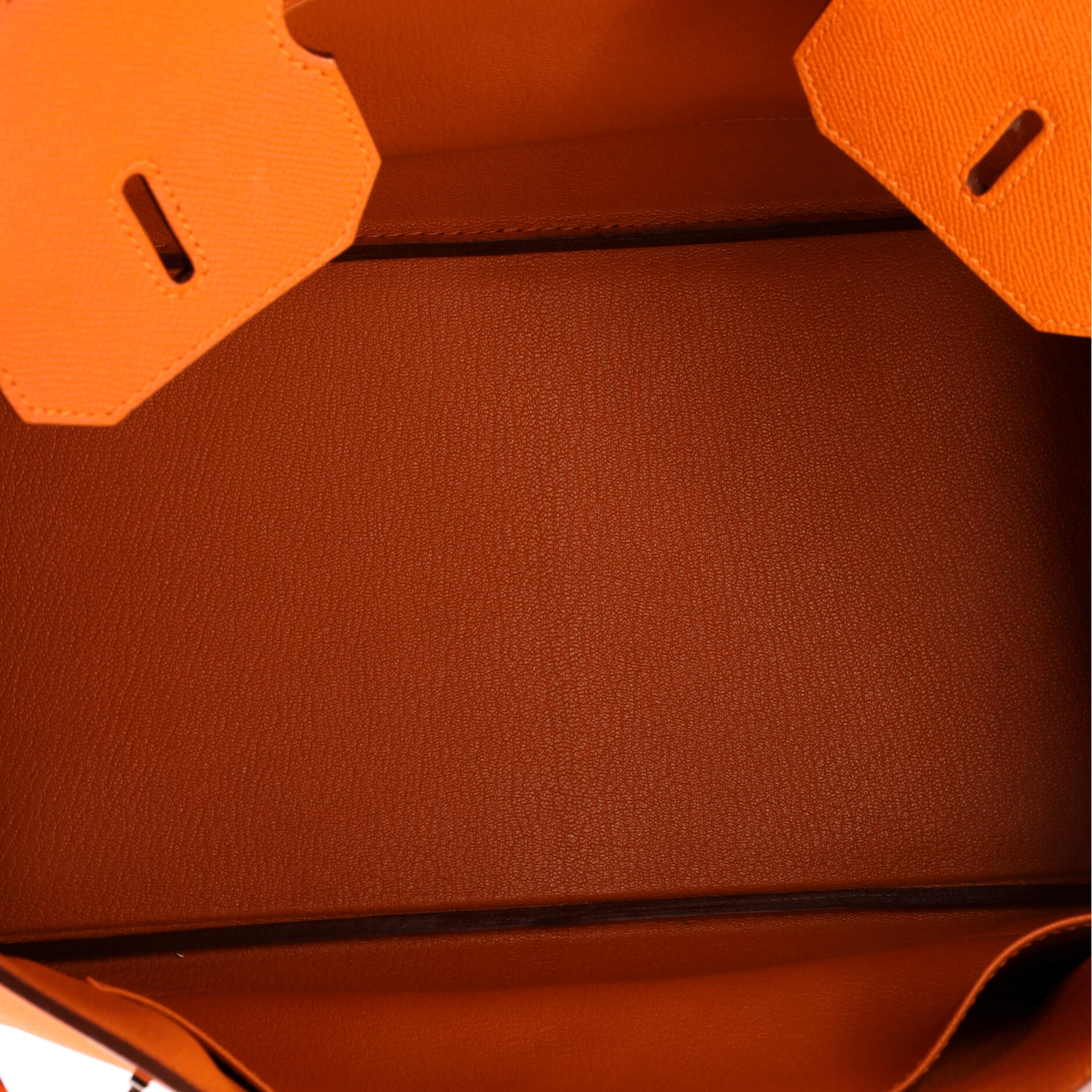Birkin Handbag Orange H Epsom with Palladium Hardware 35 - Image 7