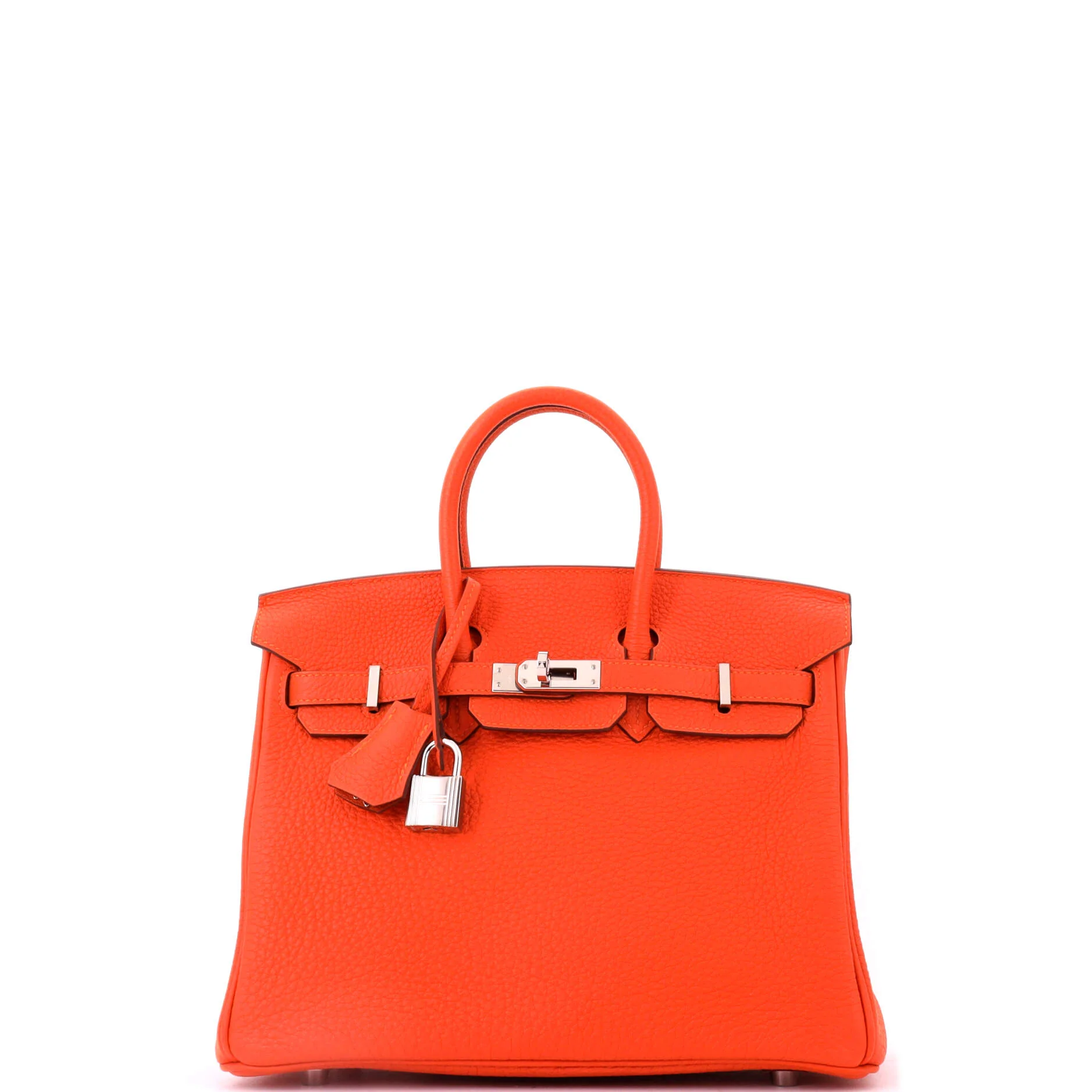 Birkin Handbag Feu Togo with Palladium Hardware 25