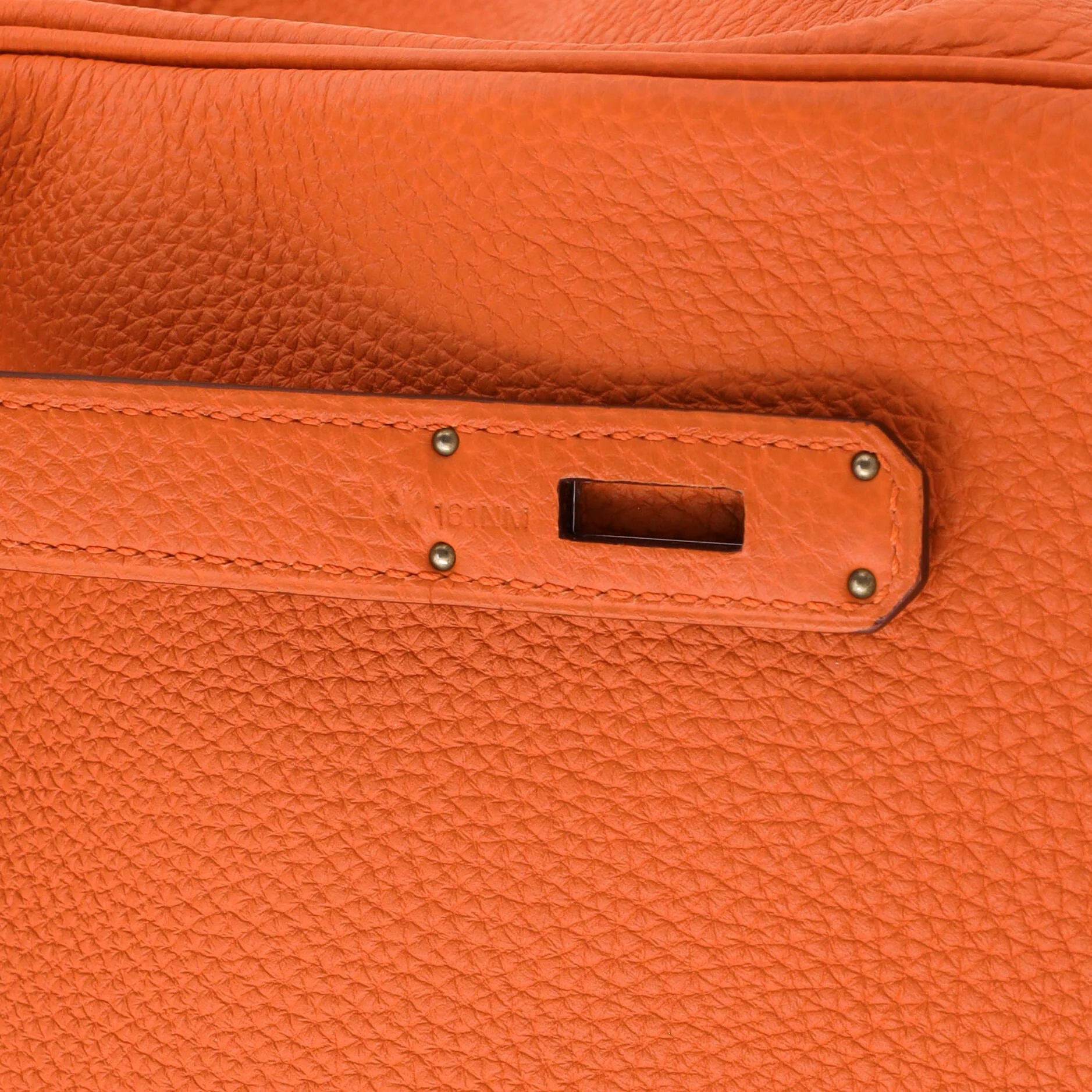 Birkin Handbag Feu Togo with Palladium Hardware 35 - Image 7
