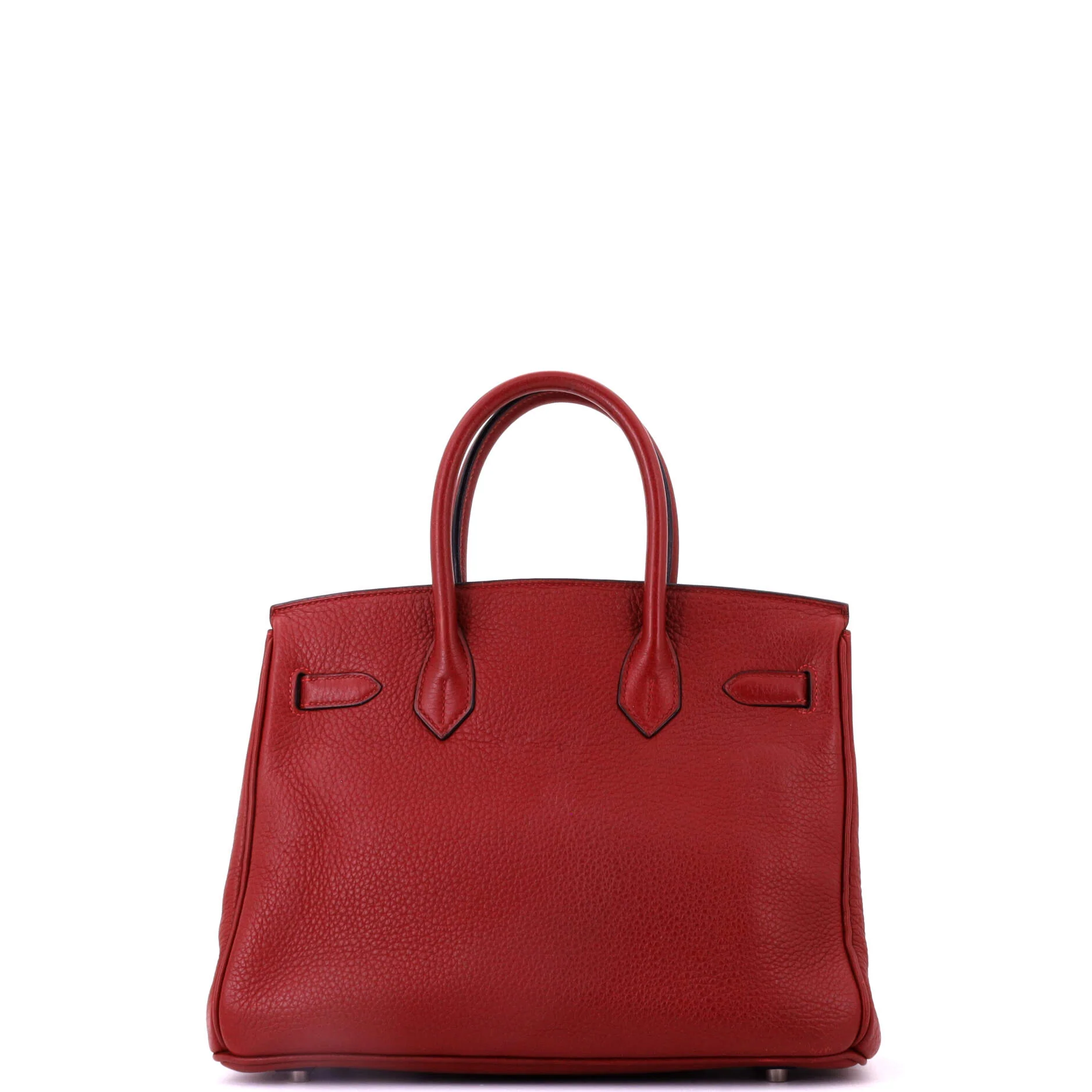 Birkin Handbag Rouge H Clemence with Palladium Hardware 30 - Image 4