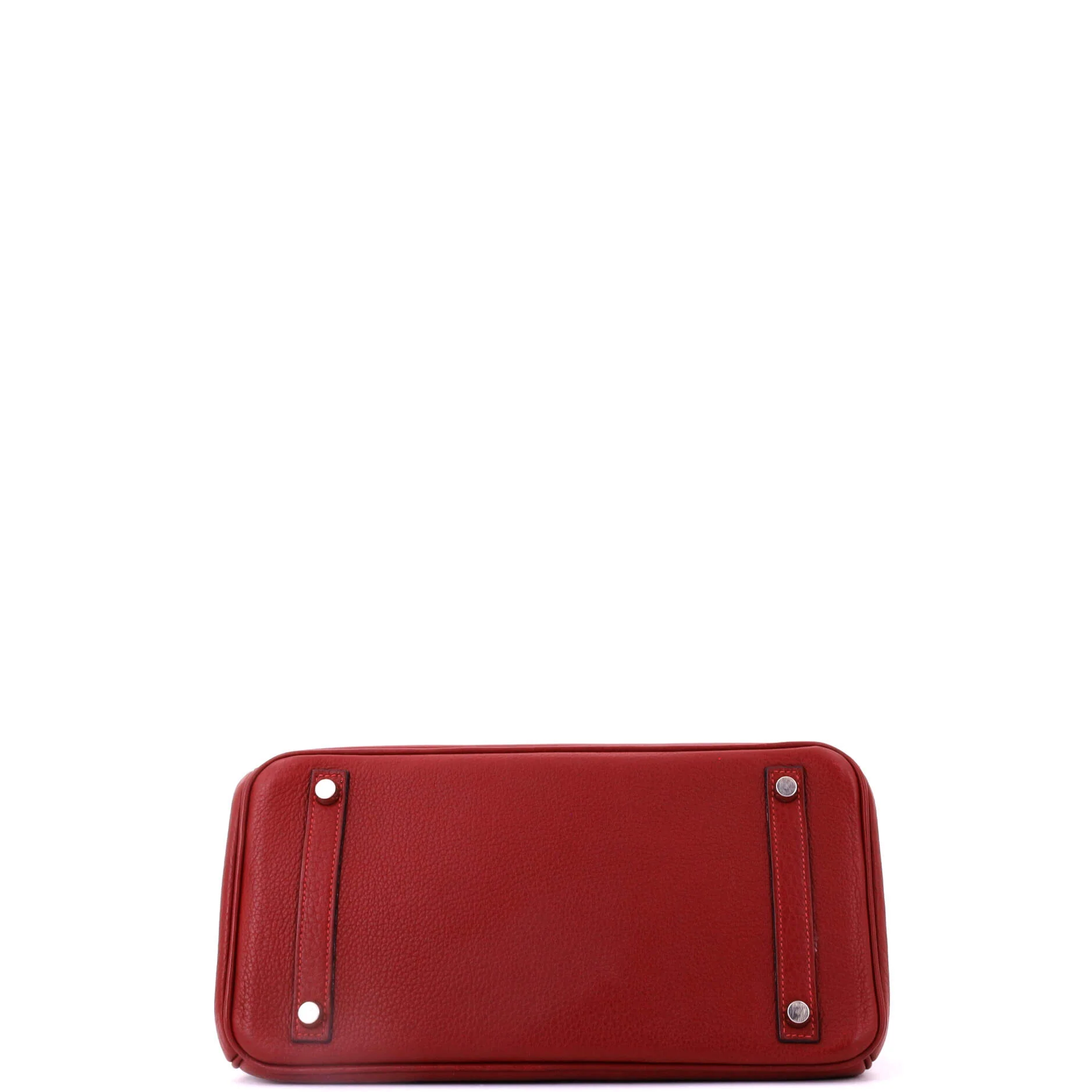 Birkin Handbag Rouge H Clemence with Palladium Hardware 30 - Image 5