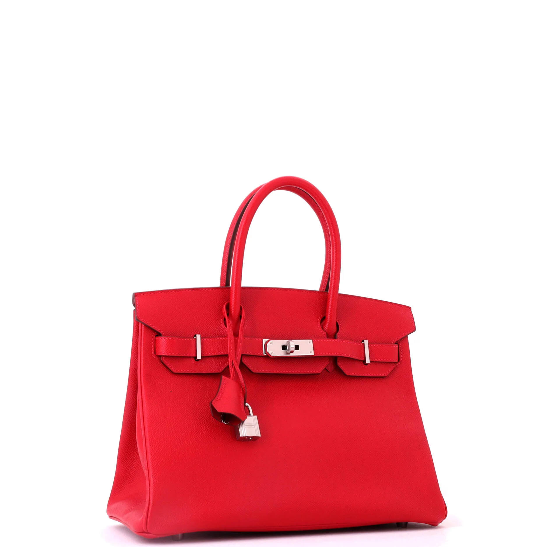 Birkin Handbag Rouge Vif Epsom with Palladium Hardware 30 - Image 3