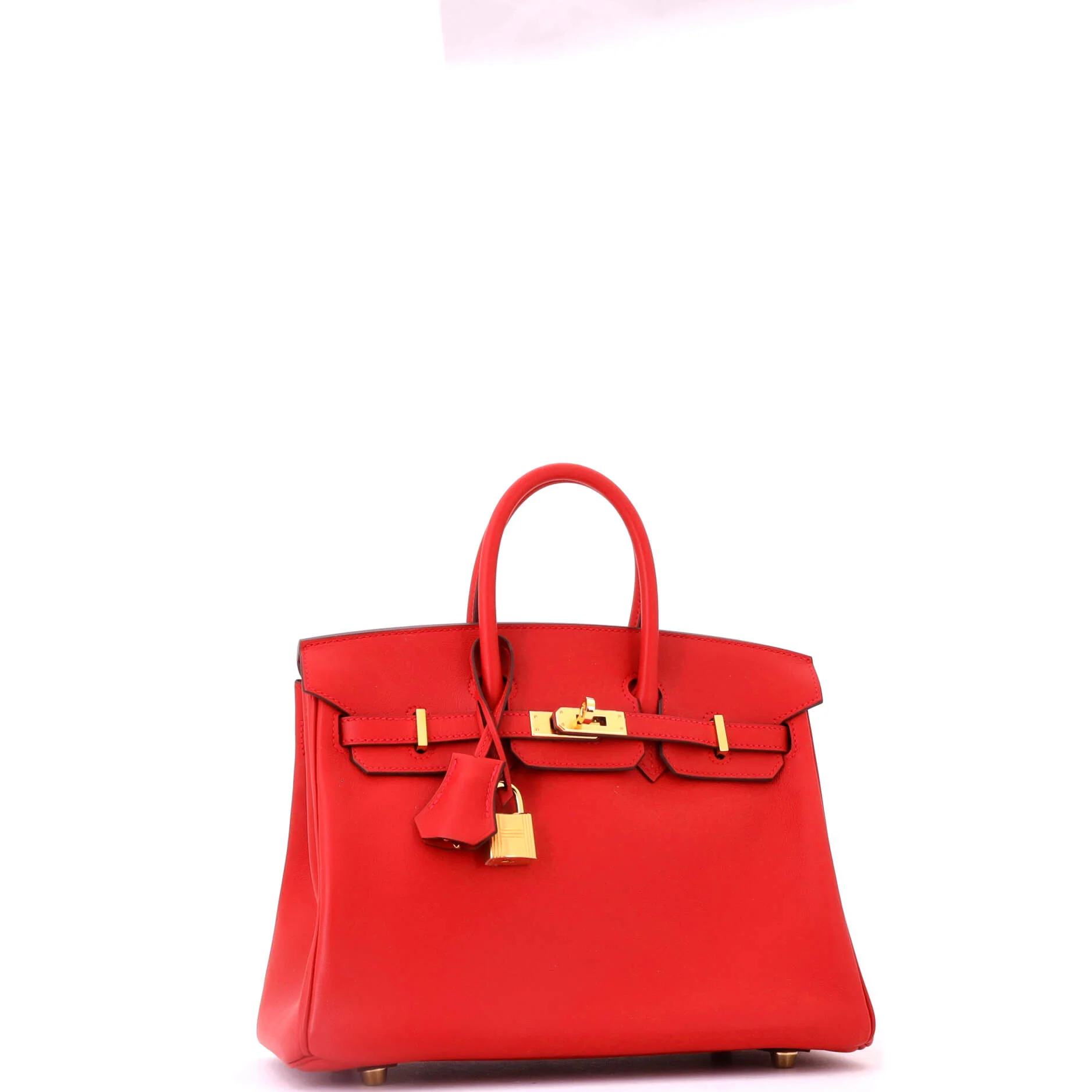 Birkin Handbag Rouge Casaque Swift with Gold Hardware 25 - Image 3