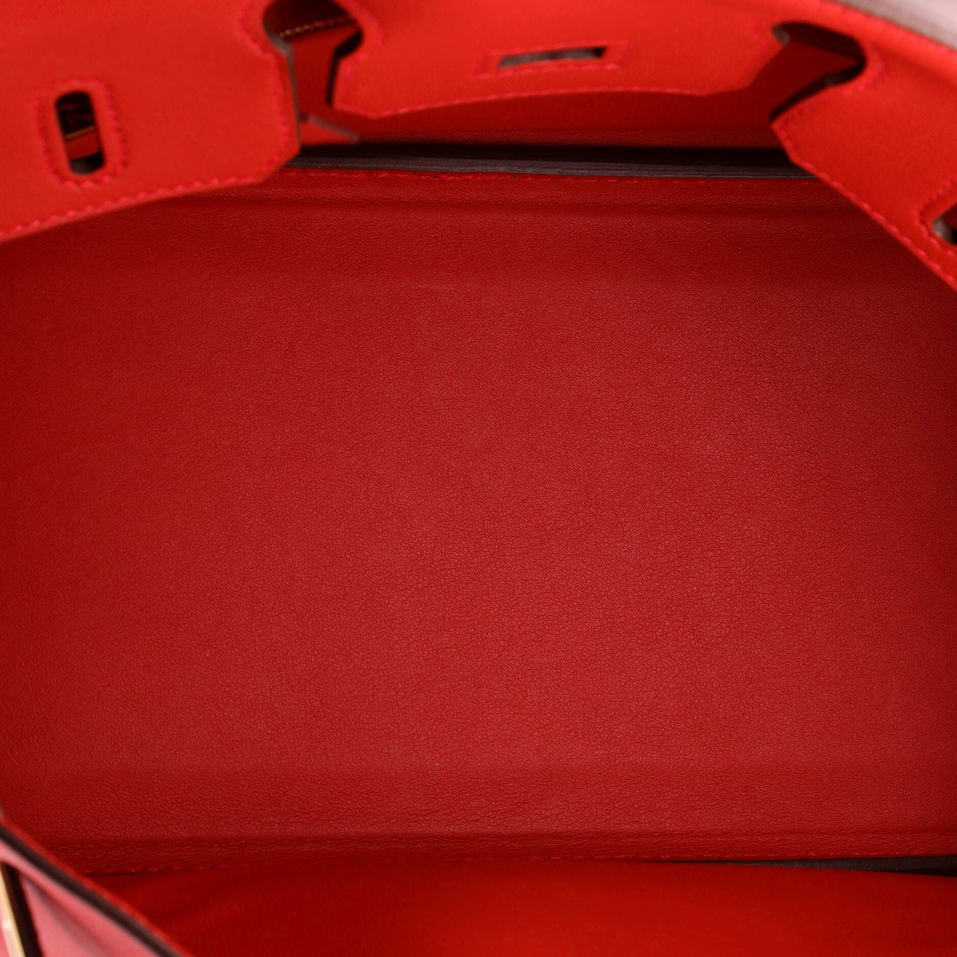 Birkin Handbag Rouge Casaque Swift with Gold Hardware 25 - Image 7
