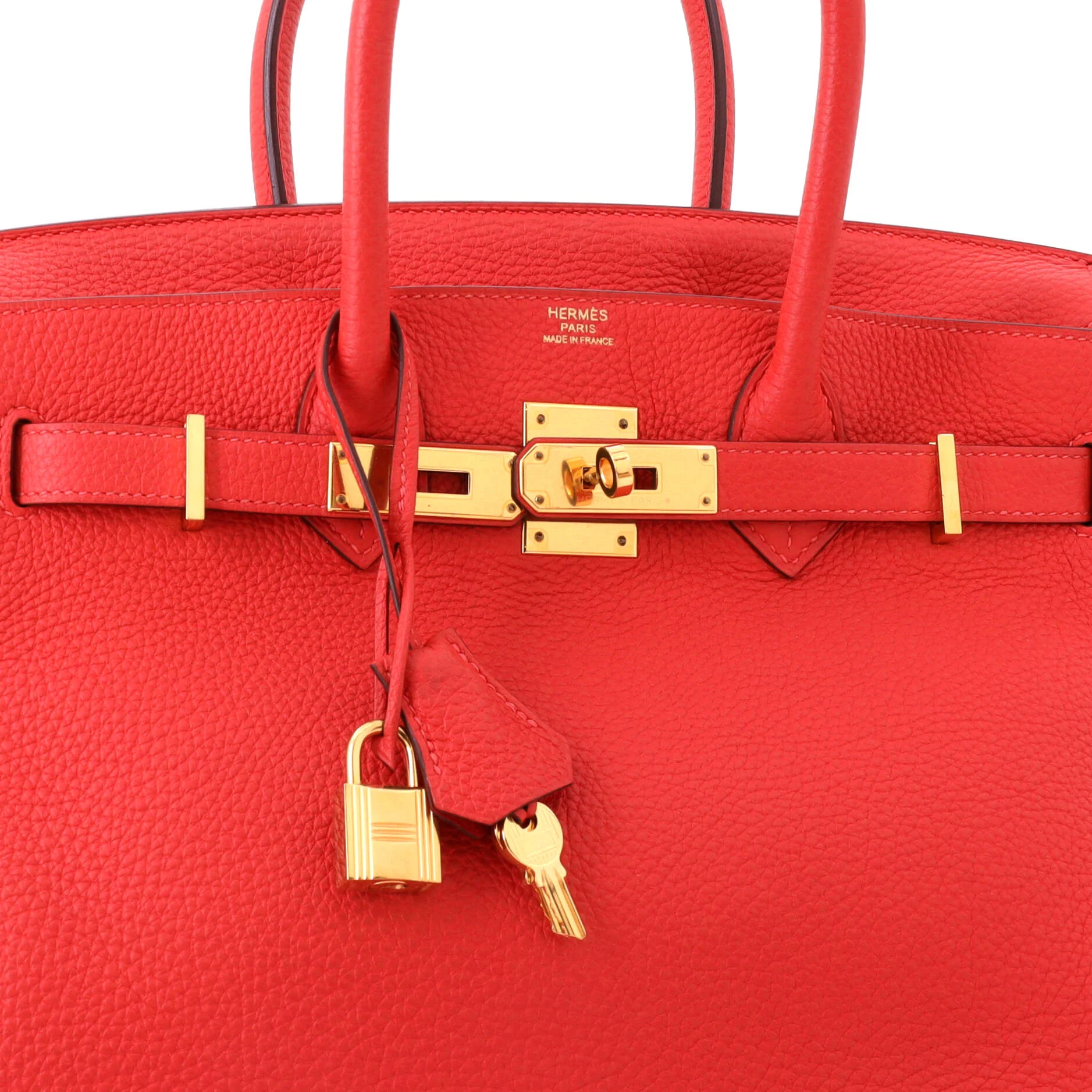 Birkin Handbag Vermillon Togo with Gold Hardware 30 - Image 7