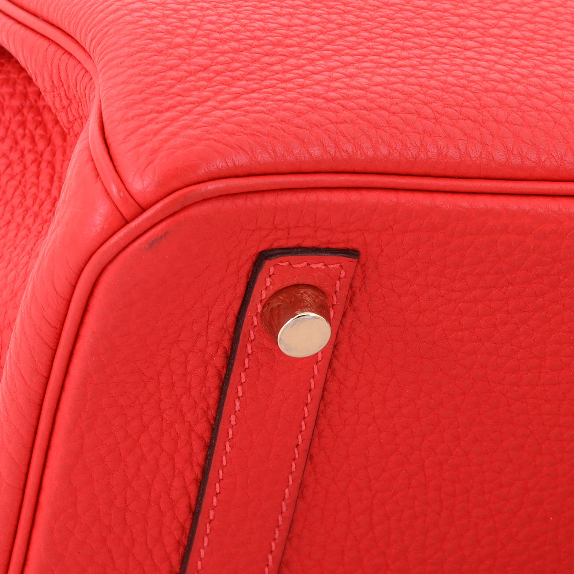 Birkin Handbag Vermillon Togo with Gold Hardware 30 - Image 8
