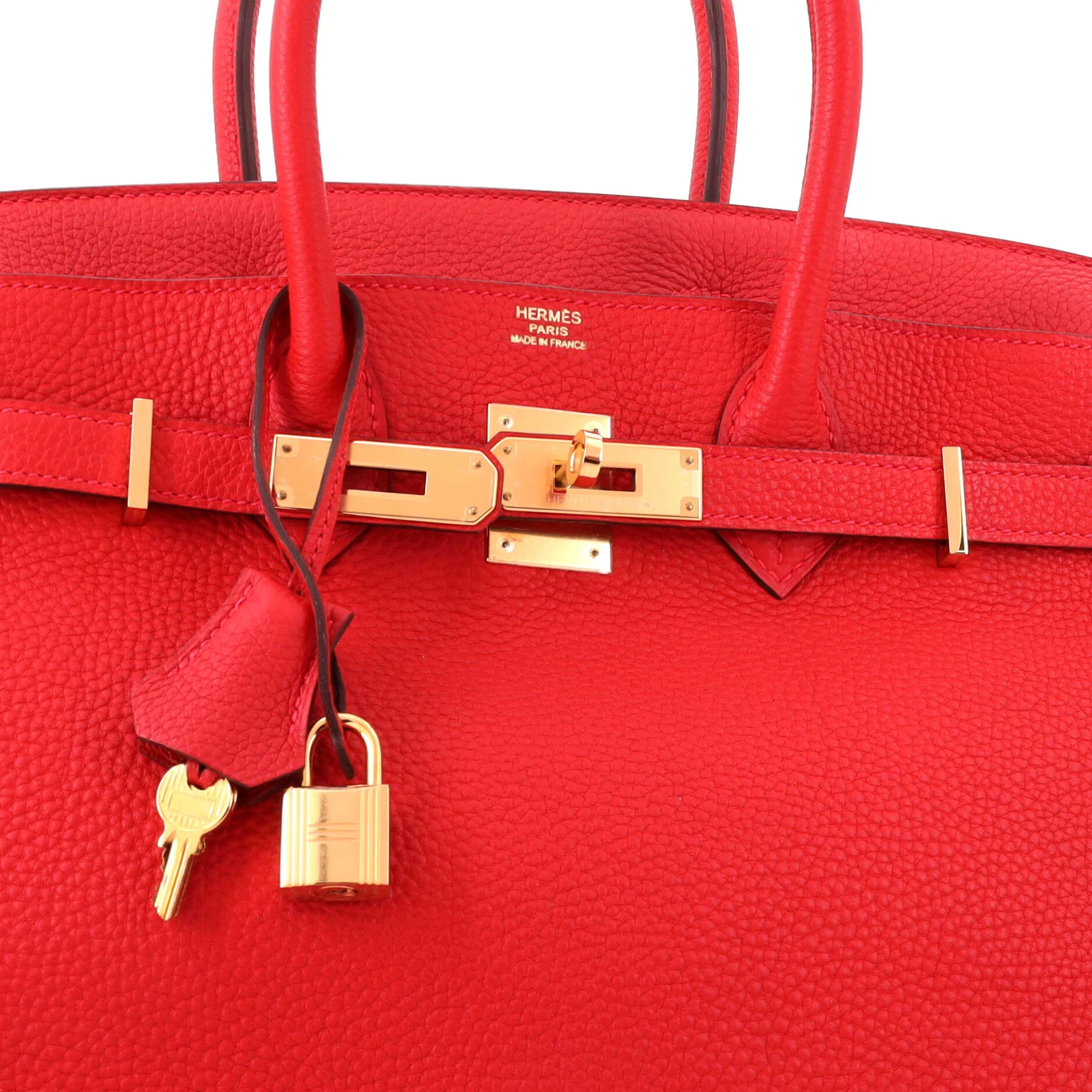 Birkin Handbag Rouge Casaque Togo with Gold Hardware 30 - Image 7
