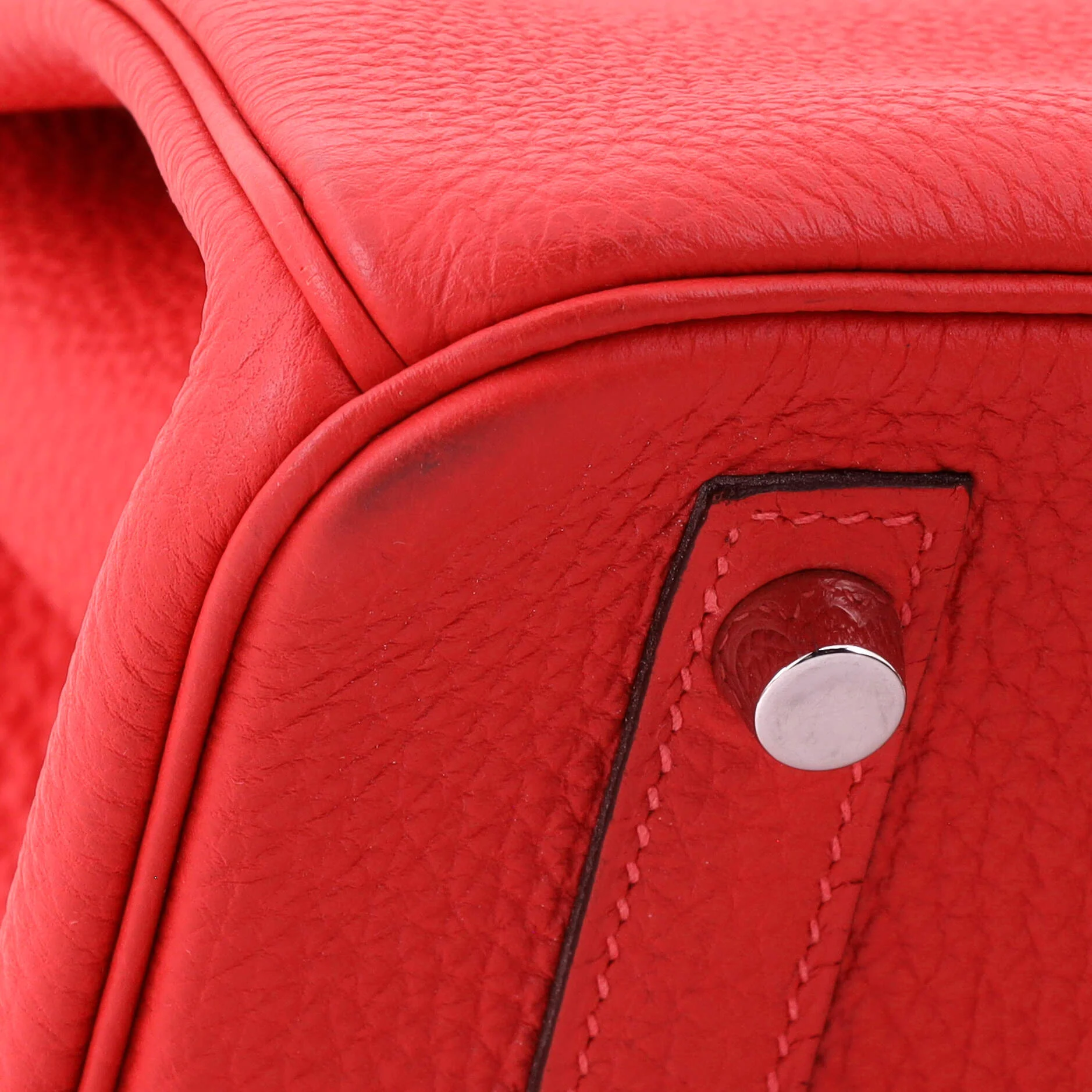 Birkin Handbag Rouge Pivoine Togo with Palladium Hardware 30 - Image 8