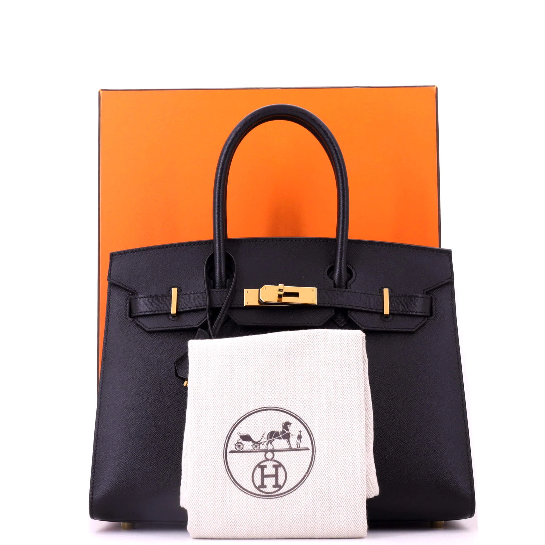 Birkin Sellier Bag Noir Madame with Gold Hardware 30 - Image 2