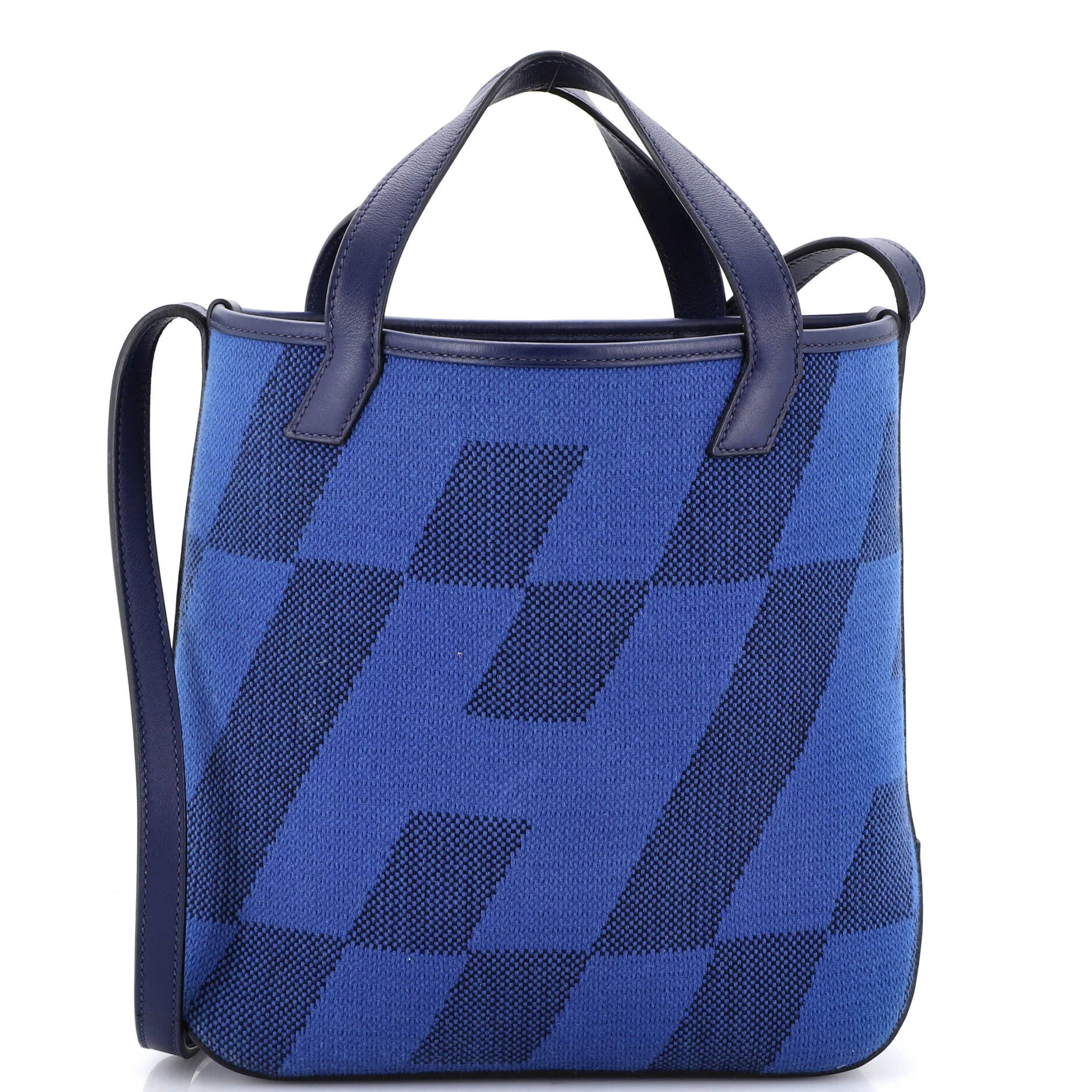 Cabas H en Biais Tote Canvas with Leather 27