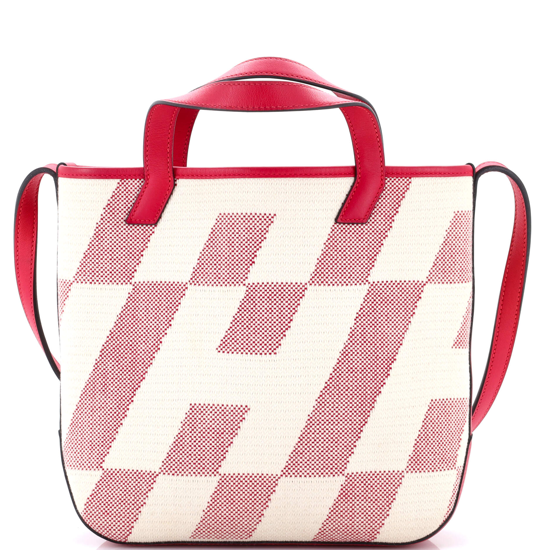 Cabas H en Biais Tote Canvas with Leather 27