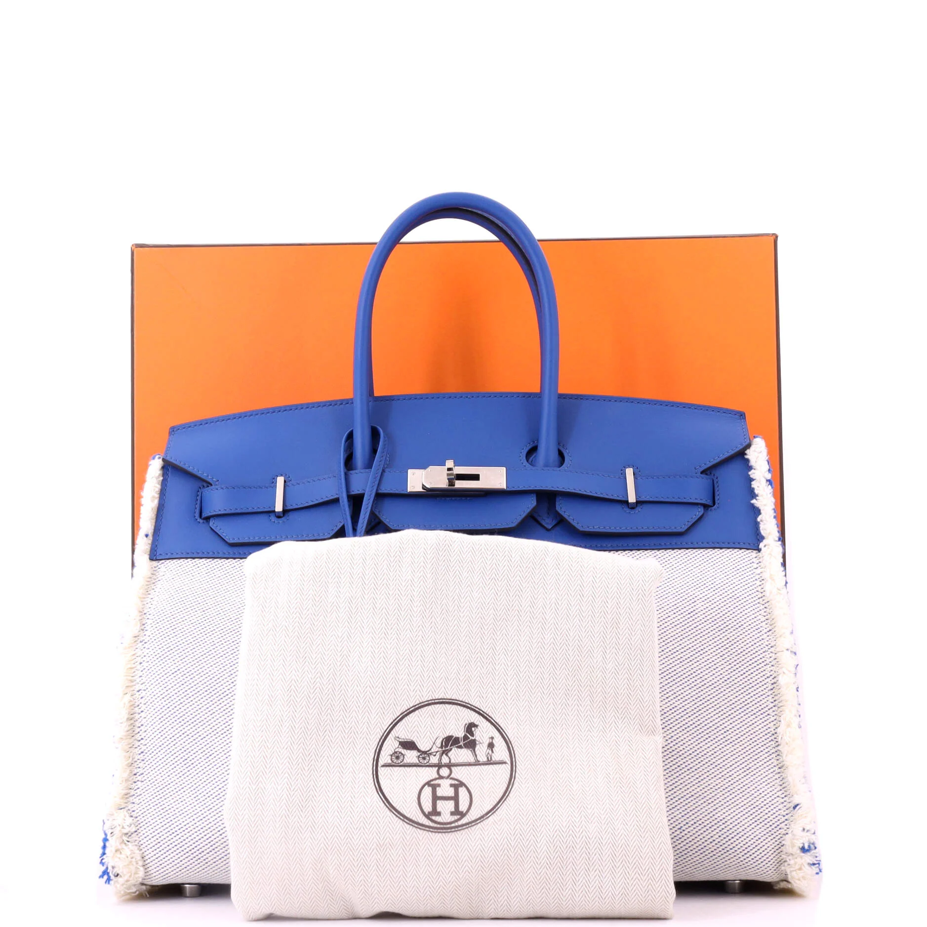 Fray Fray Birkin Bag Toile and Swift 35 - Image 2