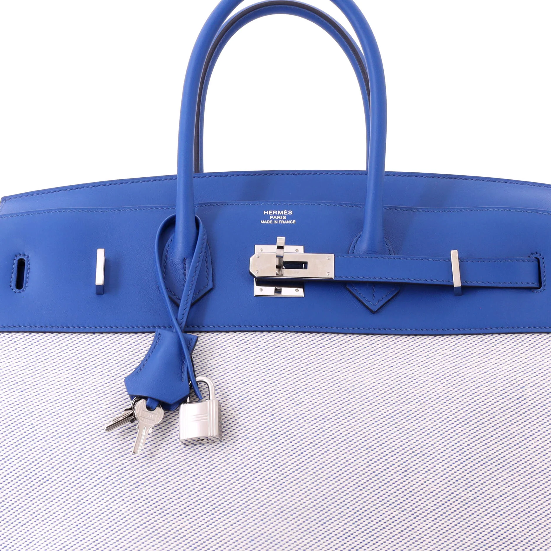 Fray Fray Birkin Bag Toile and Swift 35 - Image 6