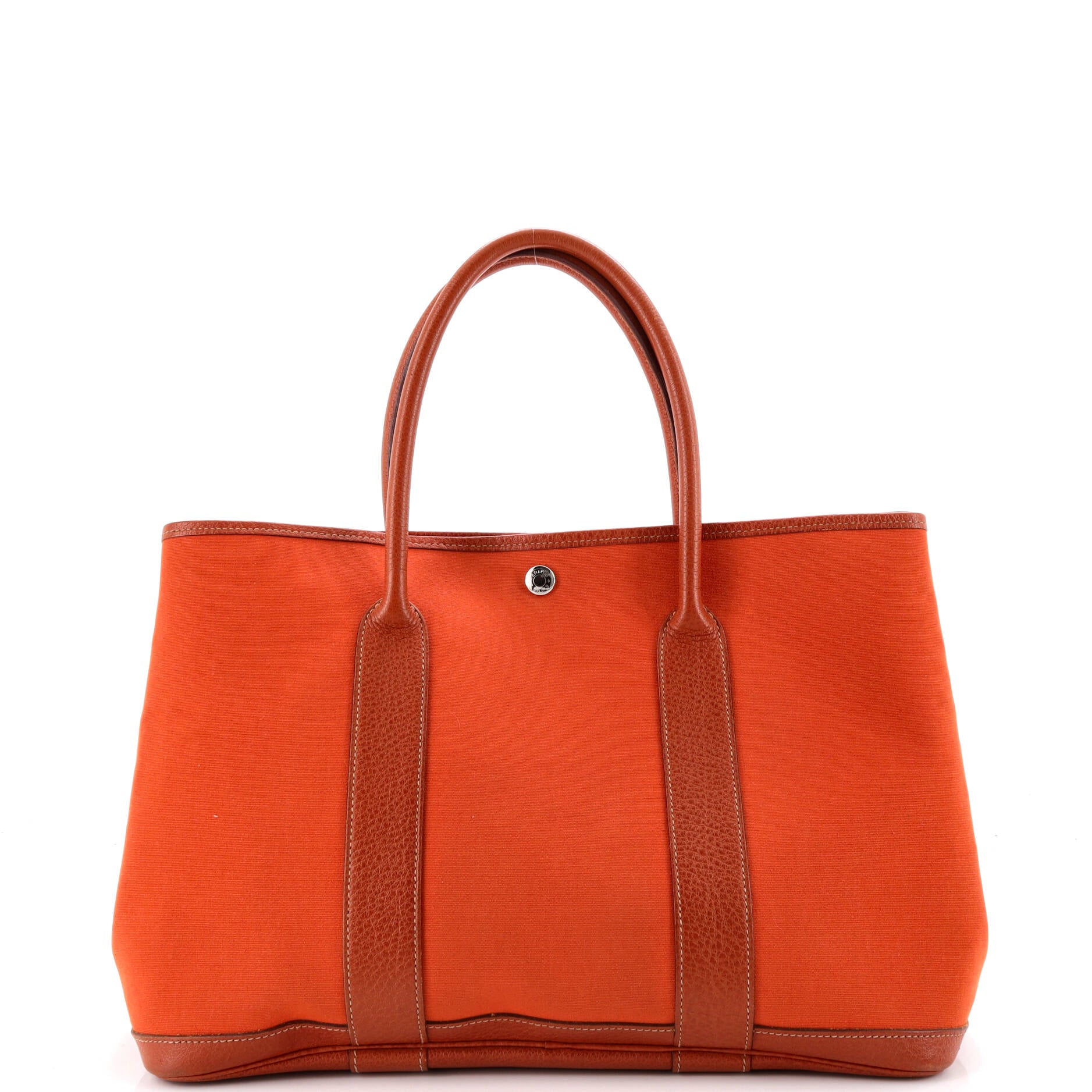 Garden Party Tote Toile and Leather 36 - Image 3