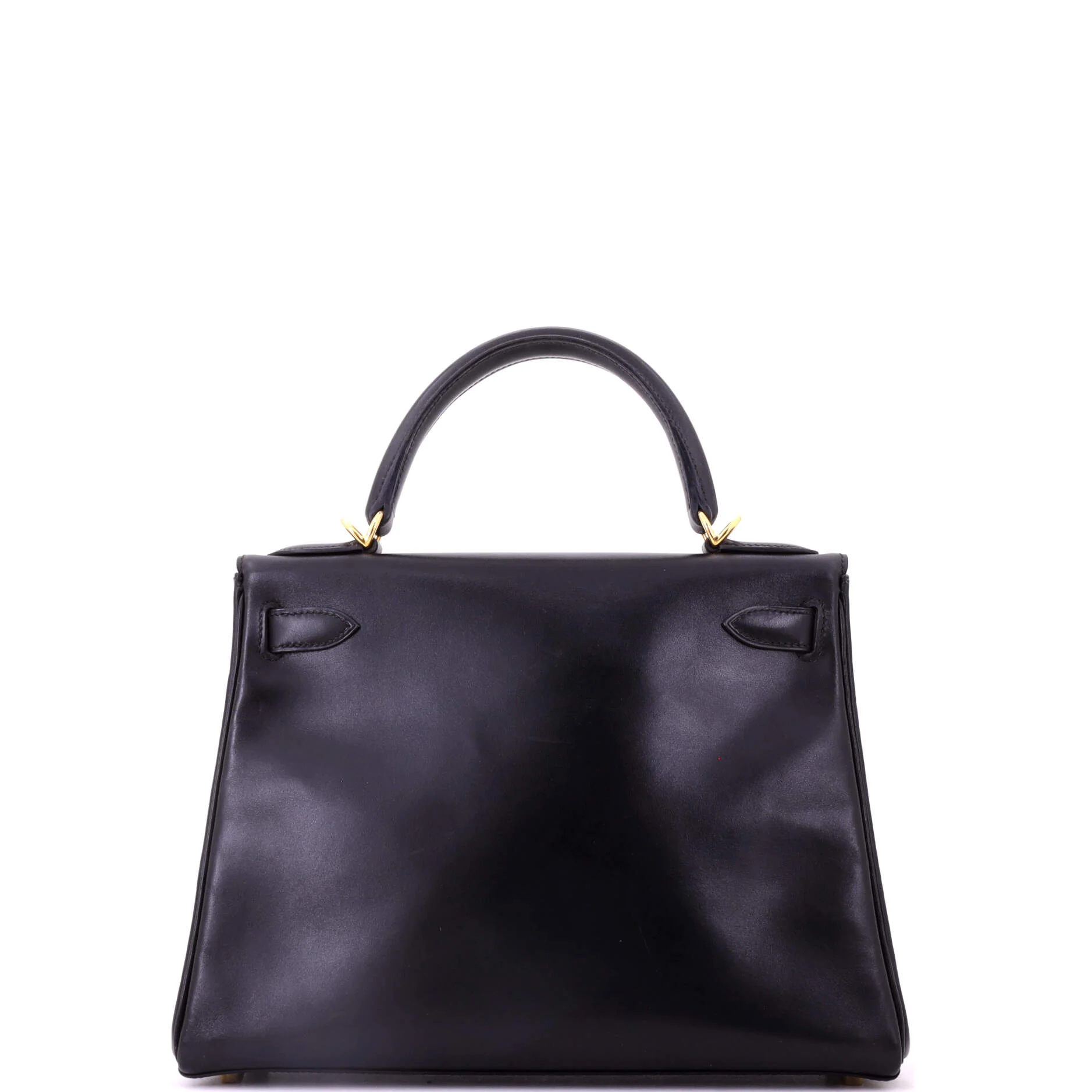 Kelly Handbag Noir Box Calf with Gold Hardware 28 - Image 3