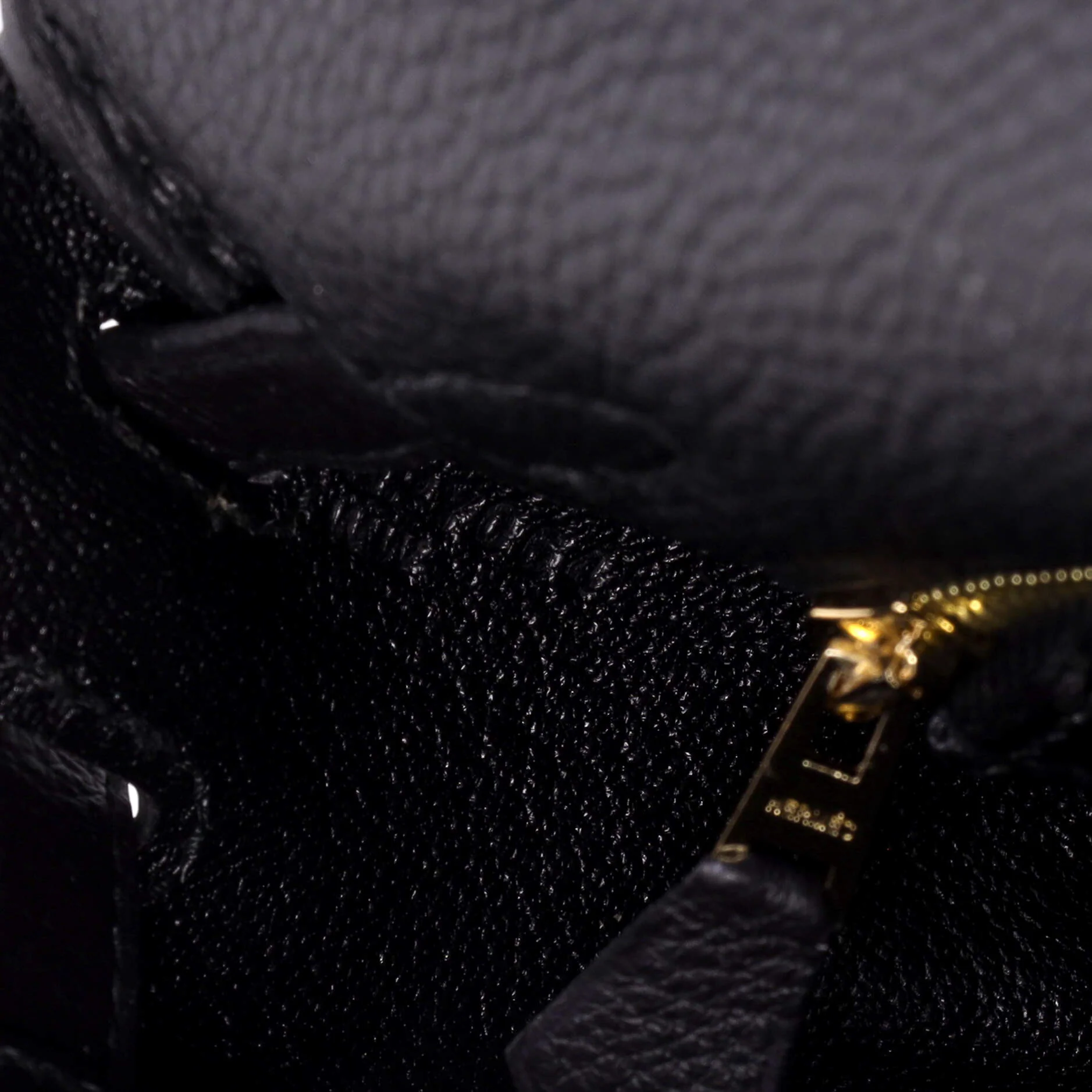 Kelly Handbag Noir Togo with Gold Hardware 25 - Image 8