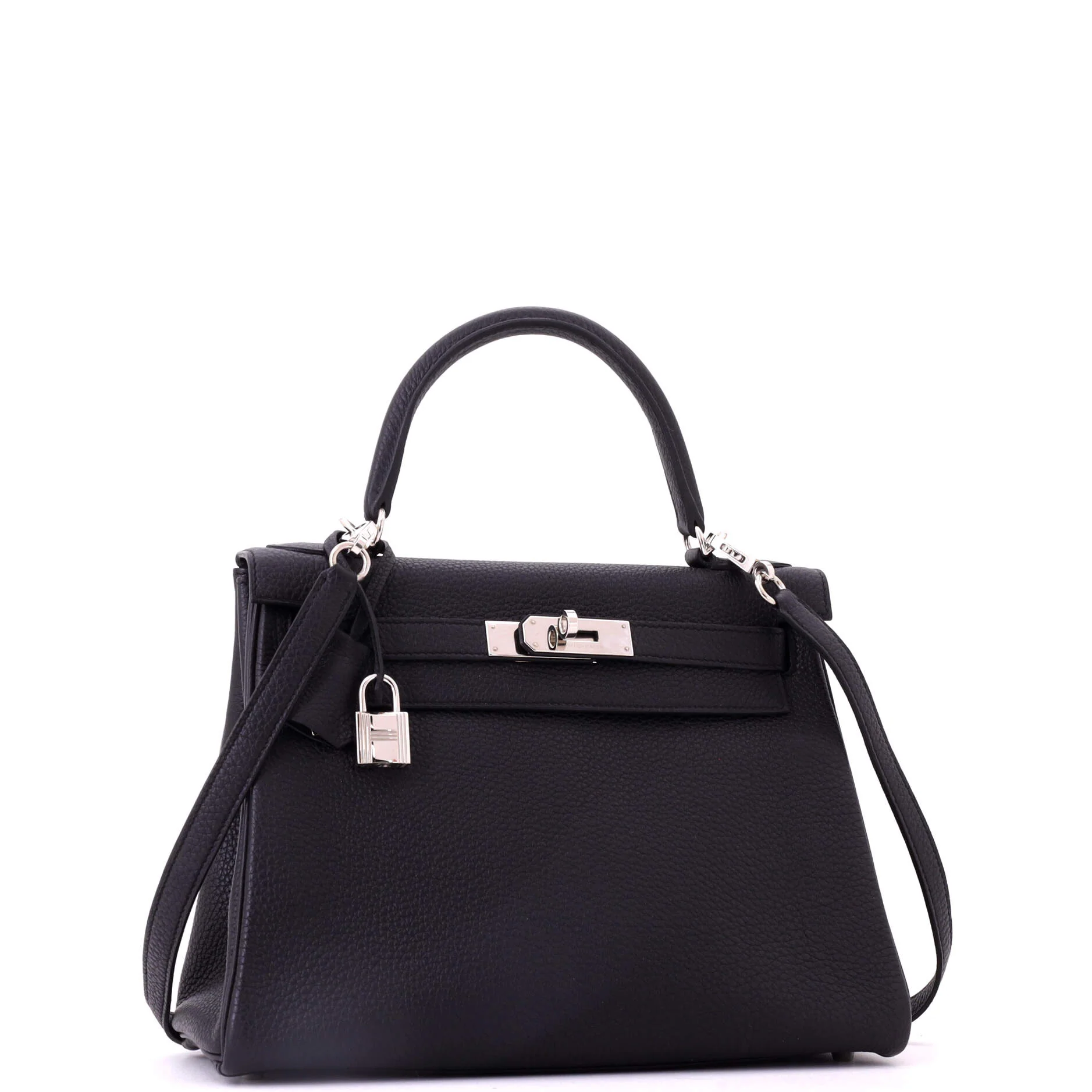 Kelly Handbag Noir Togo with Palladium Hardware 28 - Image 3