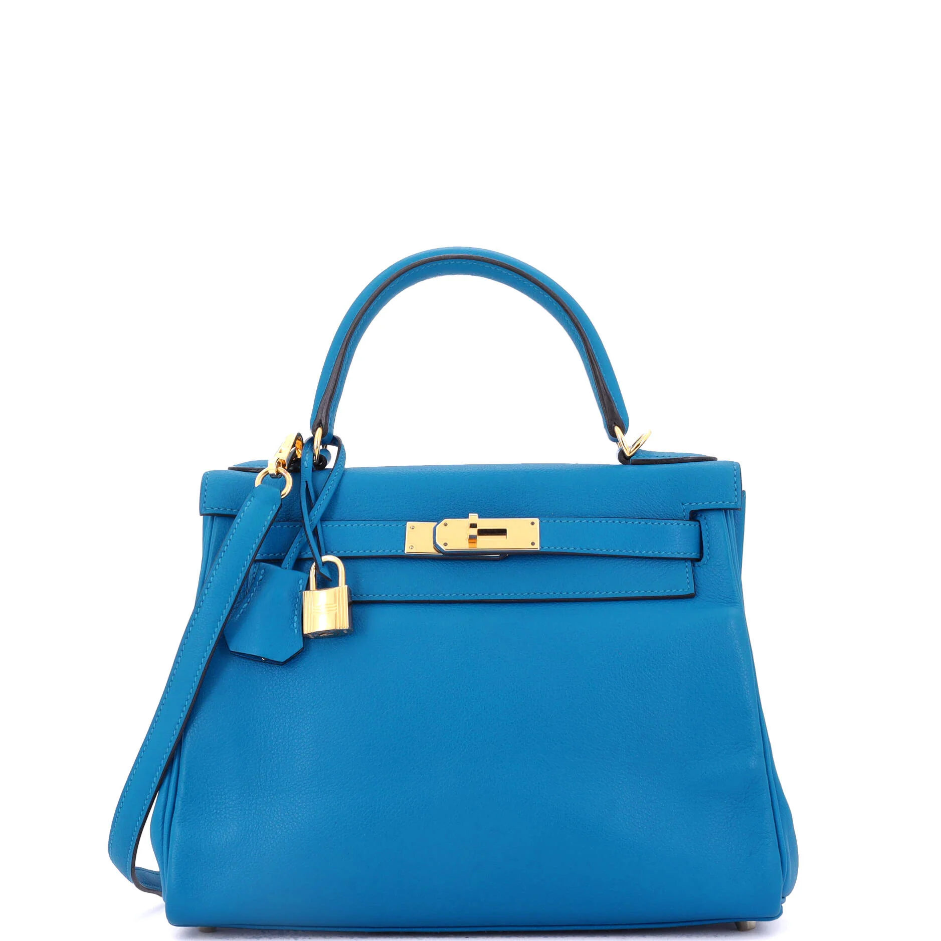 Kelly Handbag Bleu Zanzibar Evercolor with Gold Hardware 28