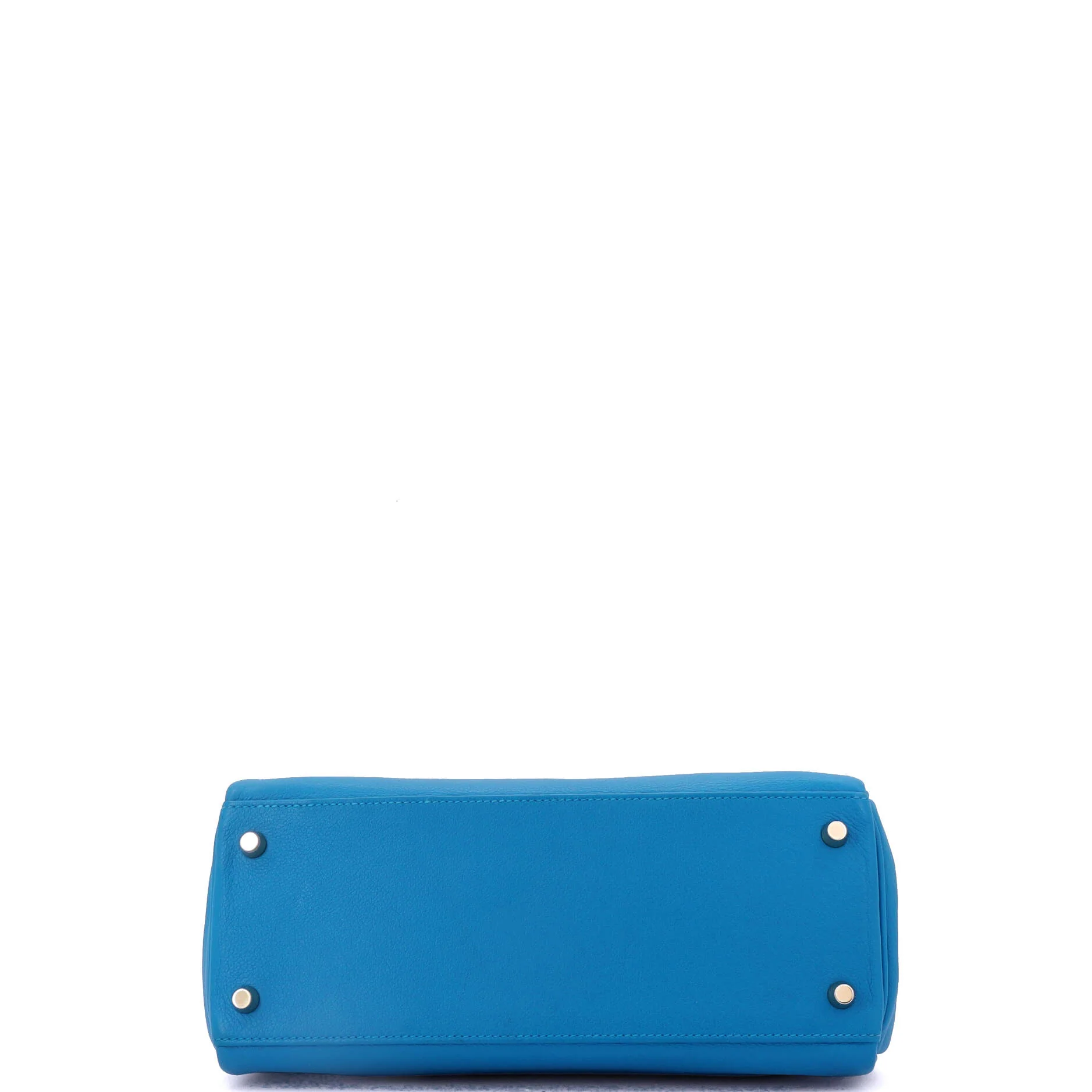 Kelly Handbag Bleu Zanzibar Evercolor with Gold Hardware 28 - Image 4