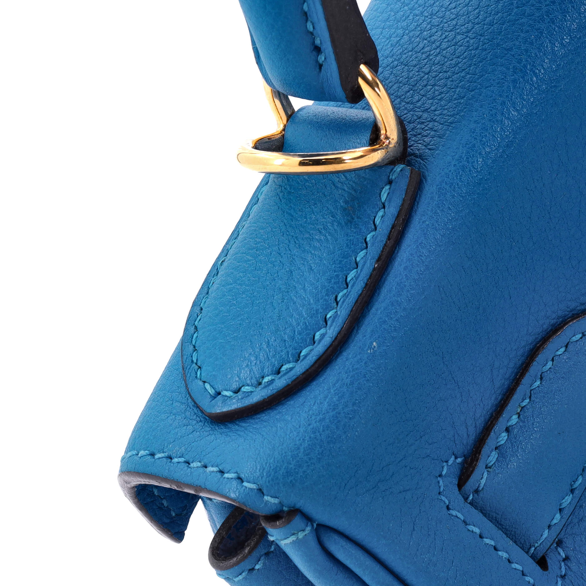 Kelly Handbag Bleu Zanzibar Evercolor with Gold Hardware 28 - Image 8