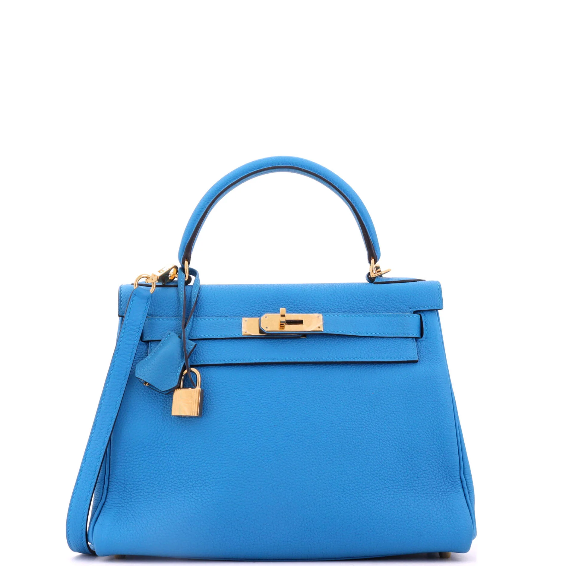 Kelly Handbag Bleu Zanzibar Togo with Gold Hardware 28
