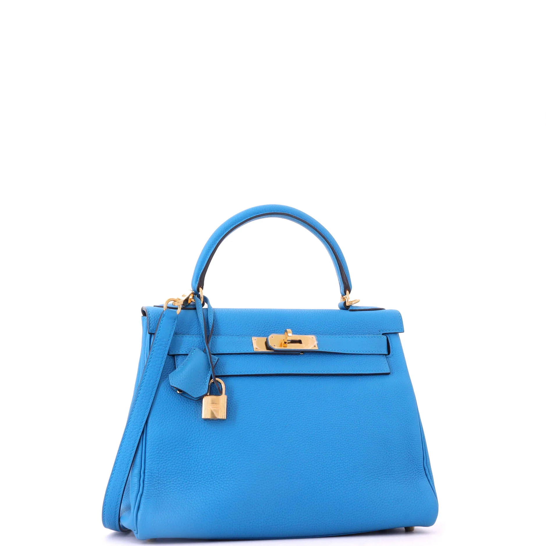 Kelly Handbag Bleu Zanzibar Togo with Gold Hardware 28 - Image 3