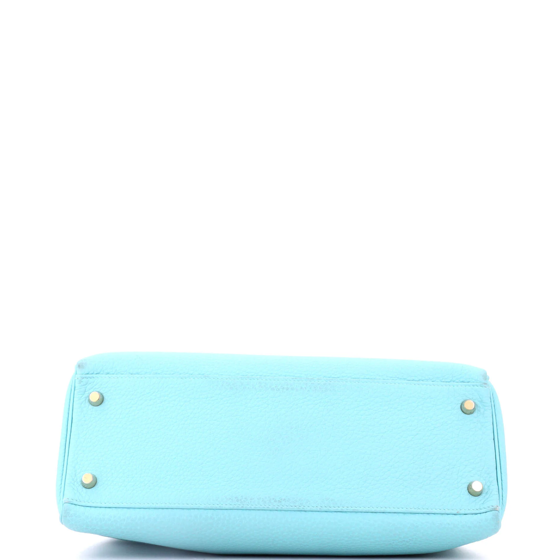 Kelly Handbag Bleu Atoll Togo with Gold Hardware 32 - Image 5