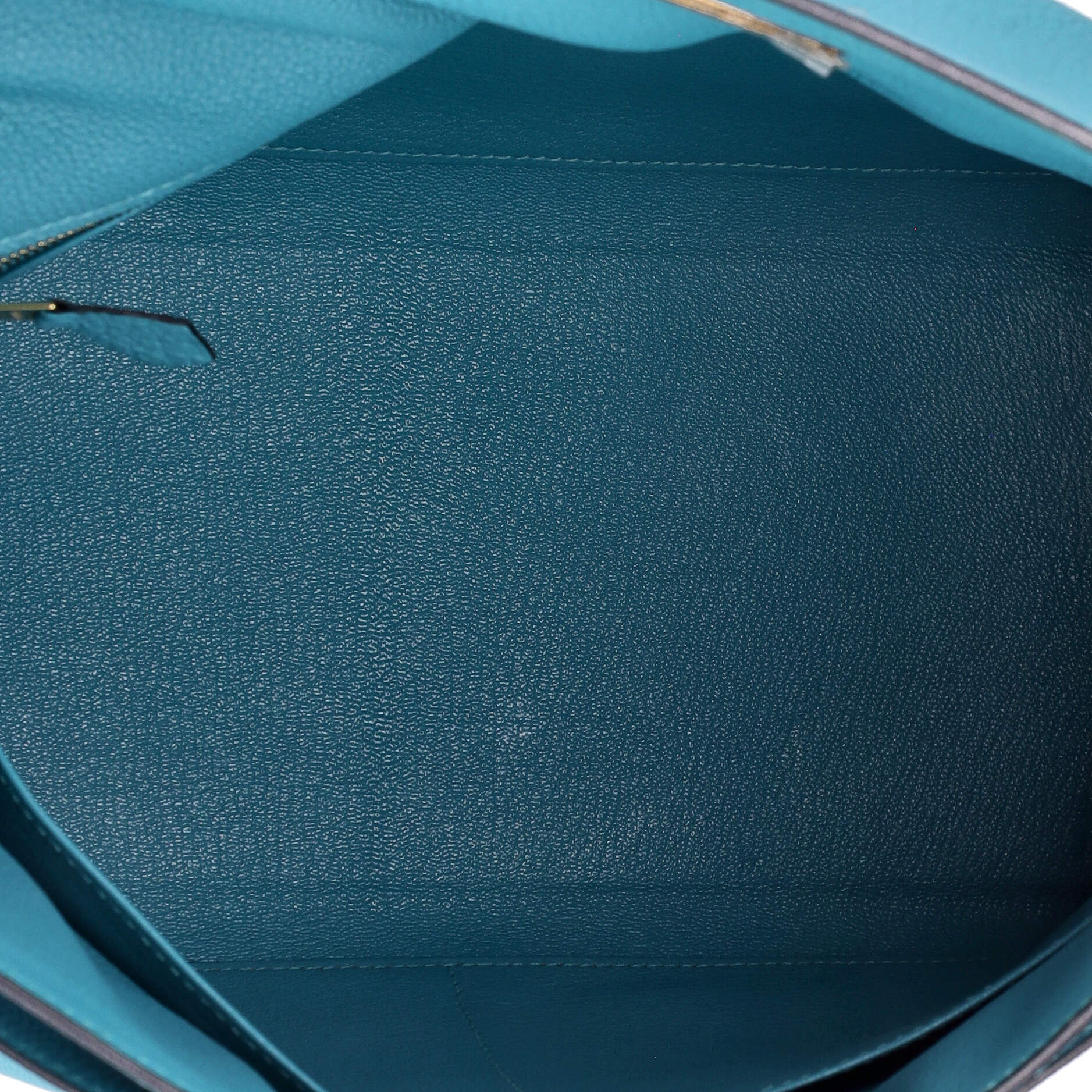 Kelly Handbag Turquoise Togo with Gold Hardware 35 - Image 6