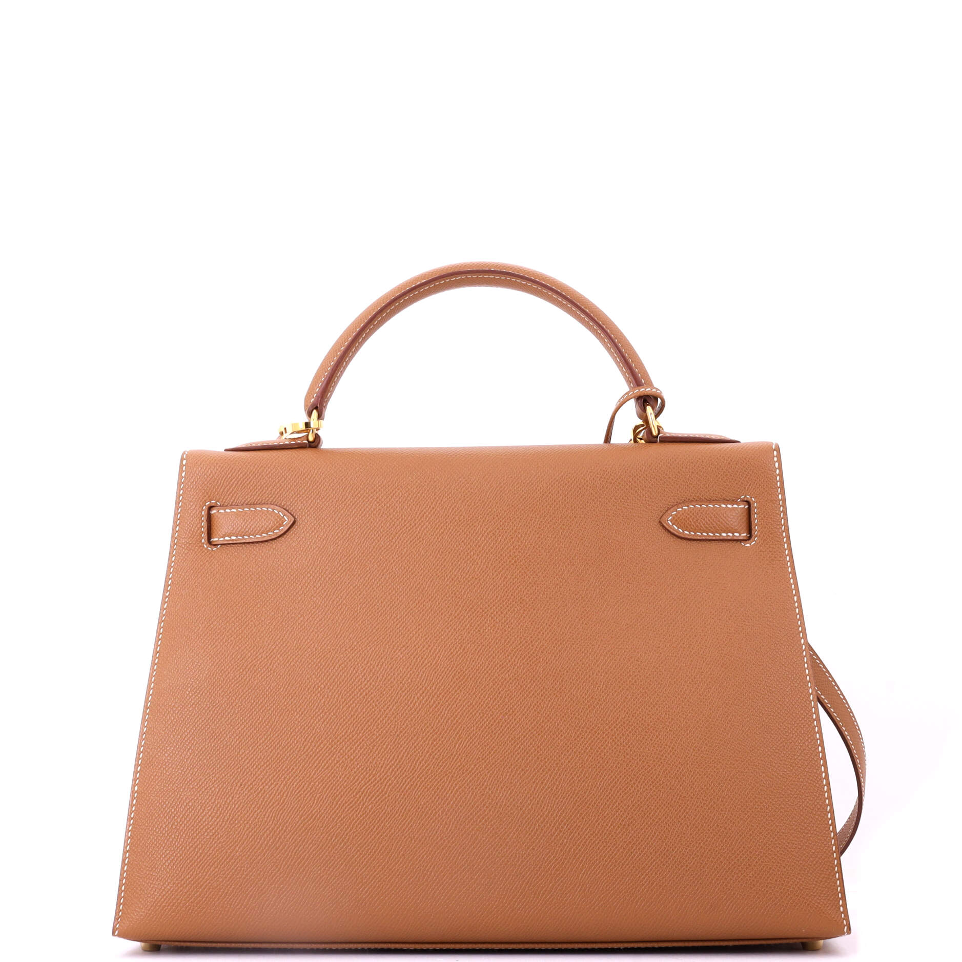Kelly Handbag Gold Courchevel with Gold Hardware 32 - Image 4