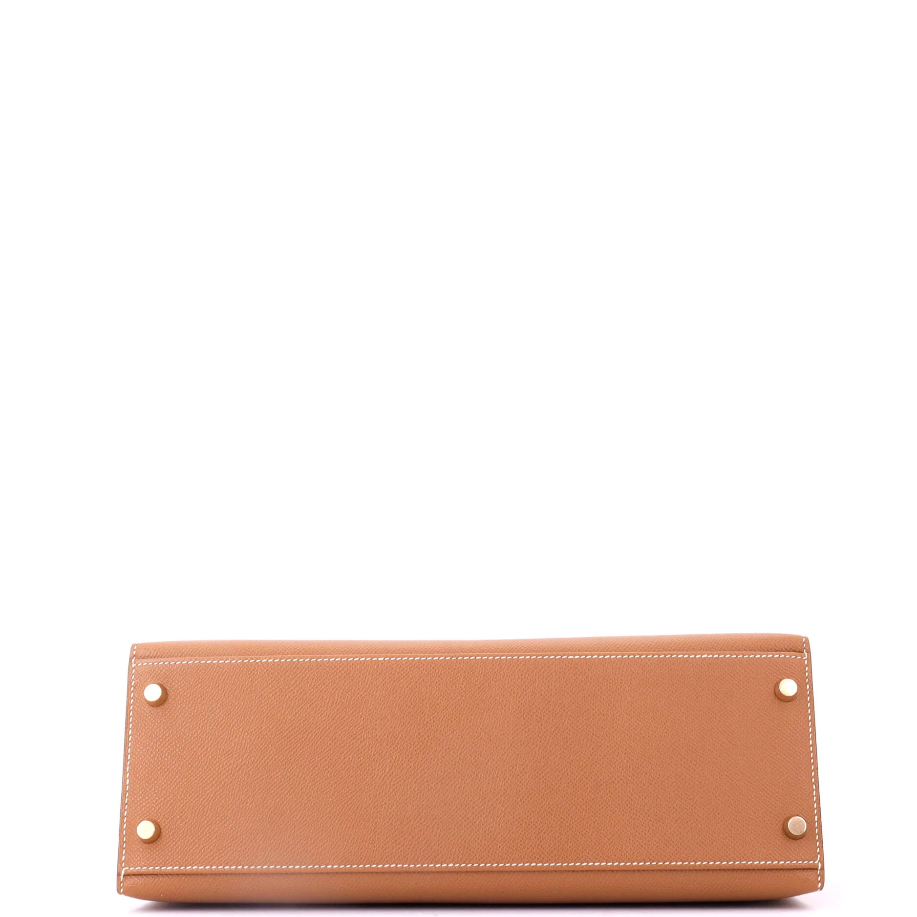Kelly Handbag Gold Courchevel with Gold Hardware 32 - Image 5