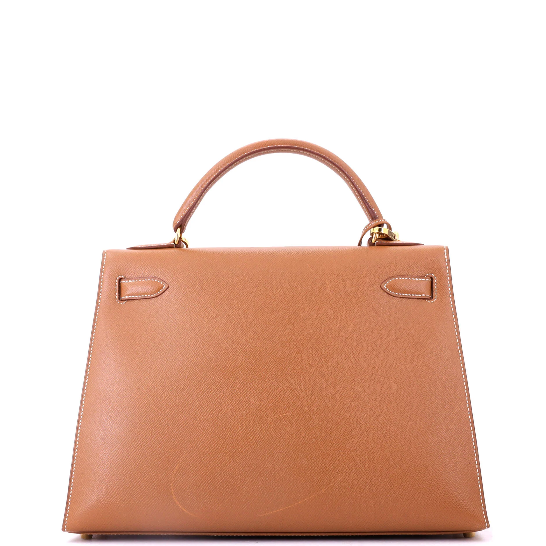 Kelly Handbag Gold Courchevel with Gold Hardware 32 - Image 4